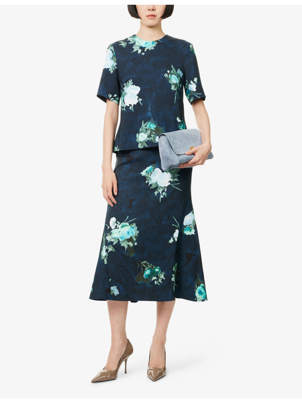 Floral-Print Fluted Woven Midi Skirt - 2