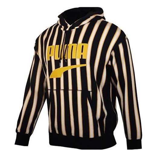 PUMA Striped Hoodie 'Black Yellow White' 596004-01 - 1