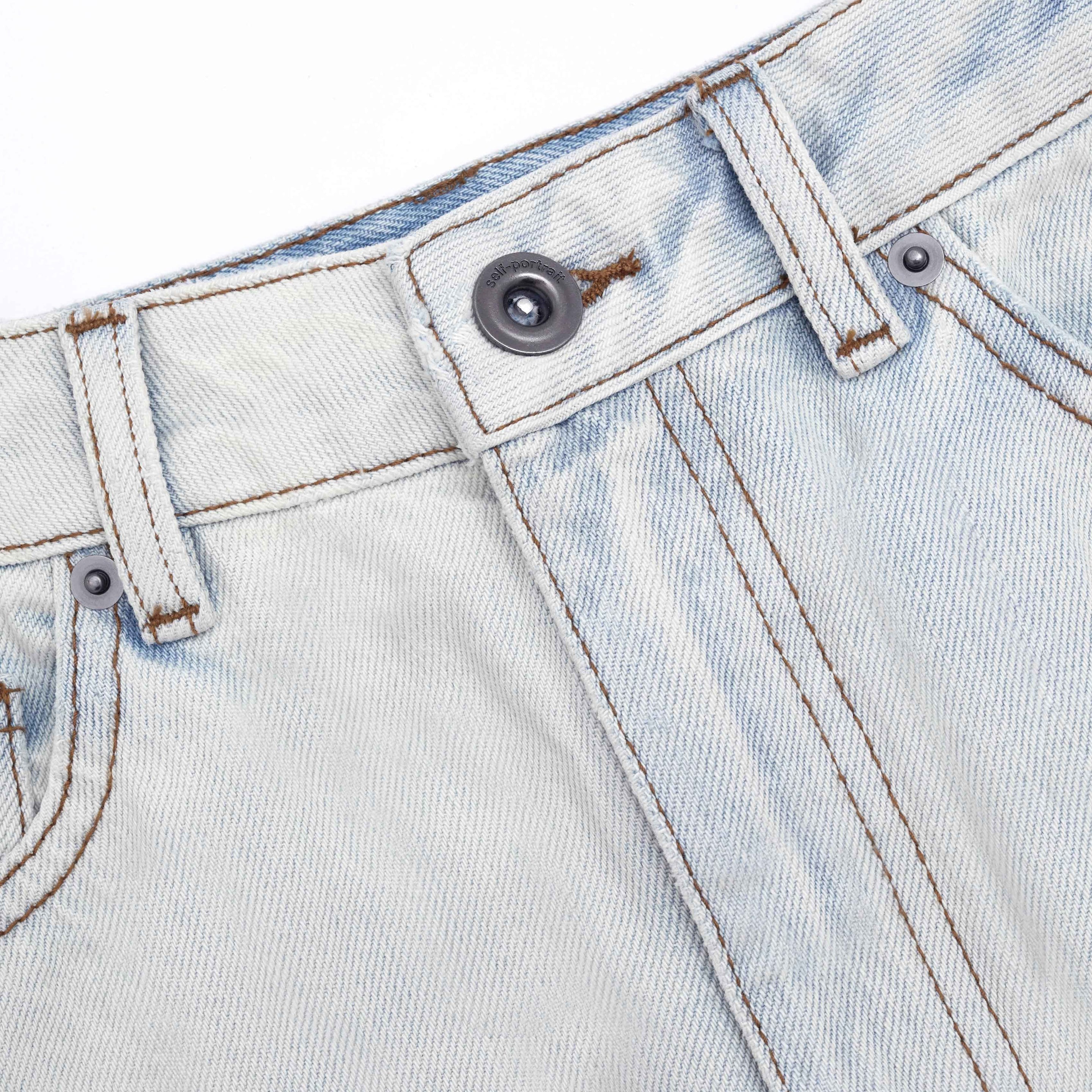 self-portrait Bleach Wash Denim Maxi Skirt | REVERSIBLE