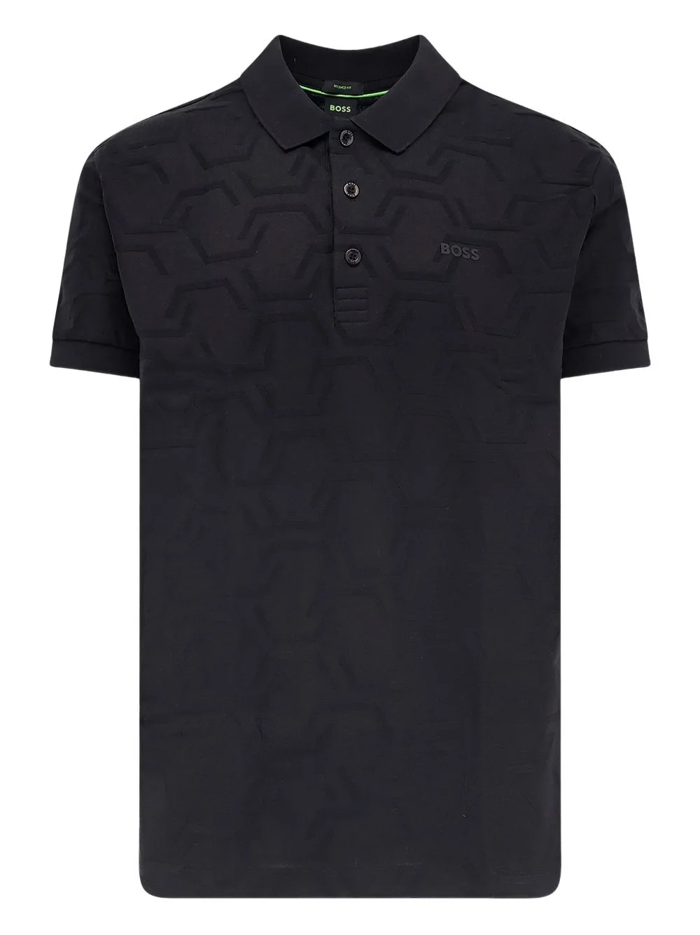 geometric-pattern three-button polo shirt - 1