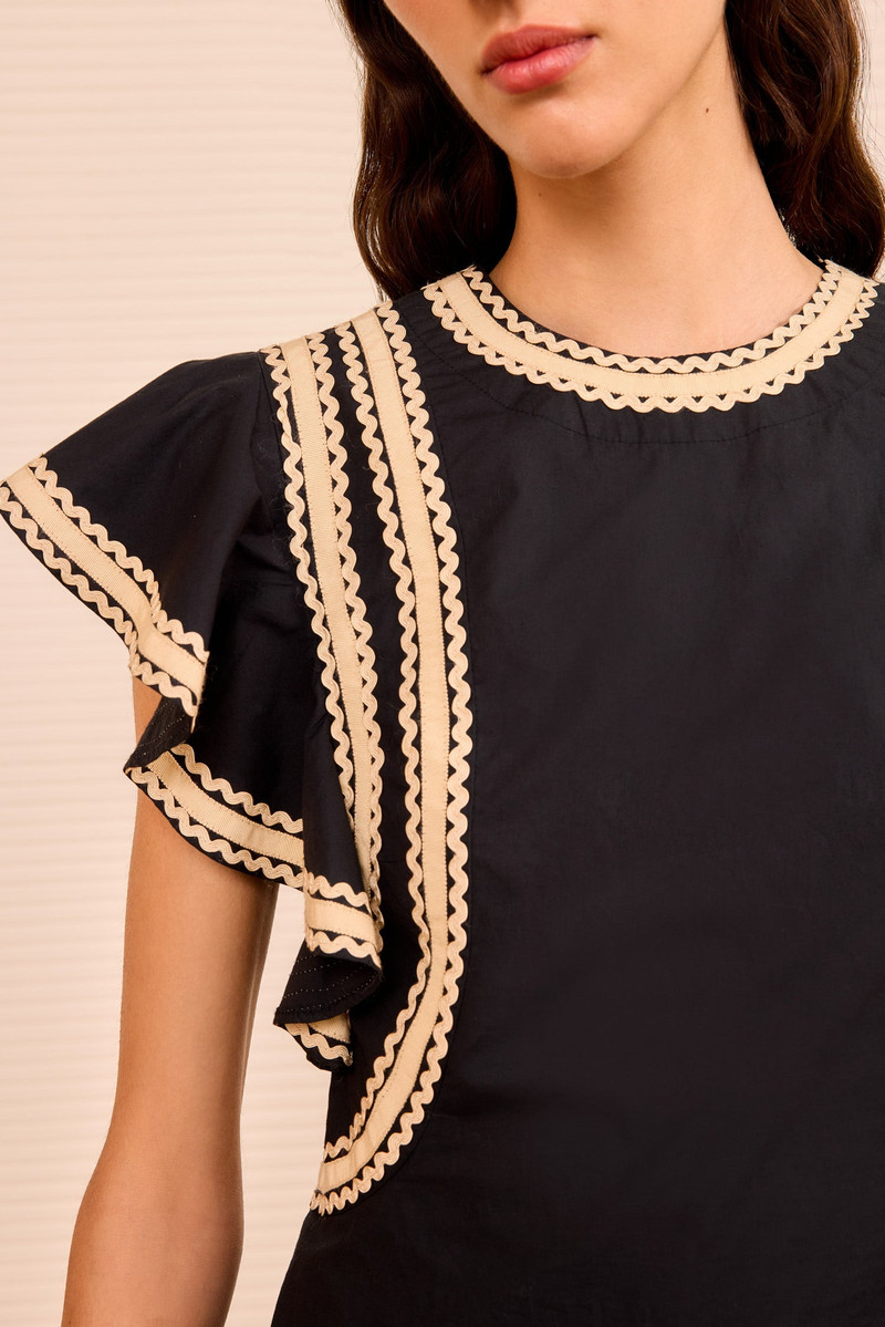 ULLA JOHNSON Anora Flutter Sleeve Top outlook