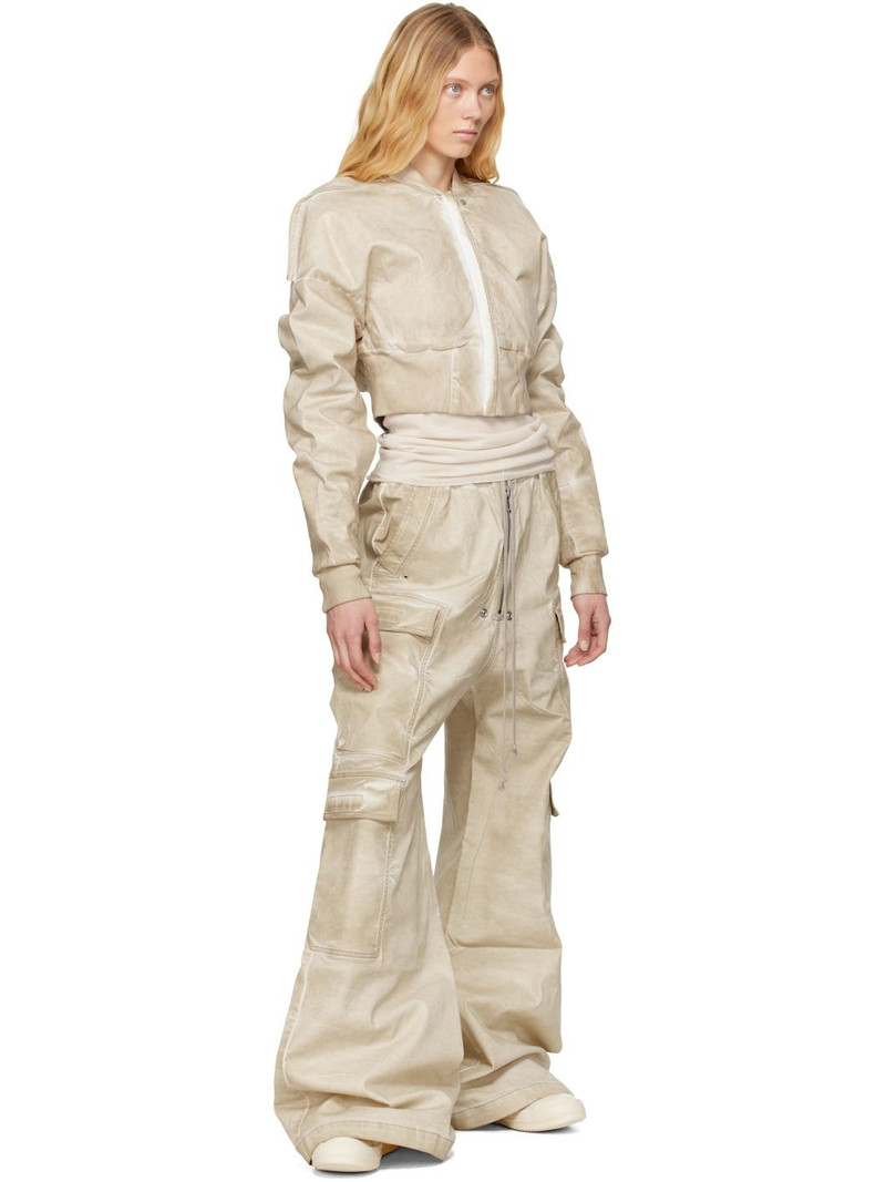 Rick Owens DRKSHDW Beige Hollywood Double Cargo Jumbo Belas Jeans outlook