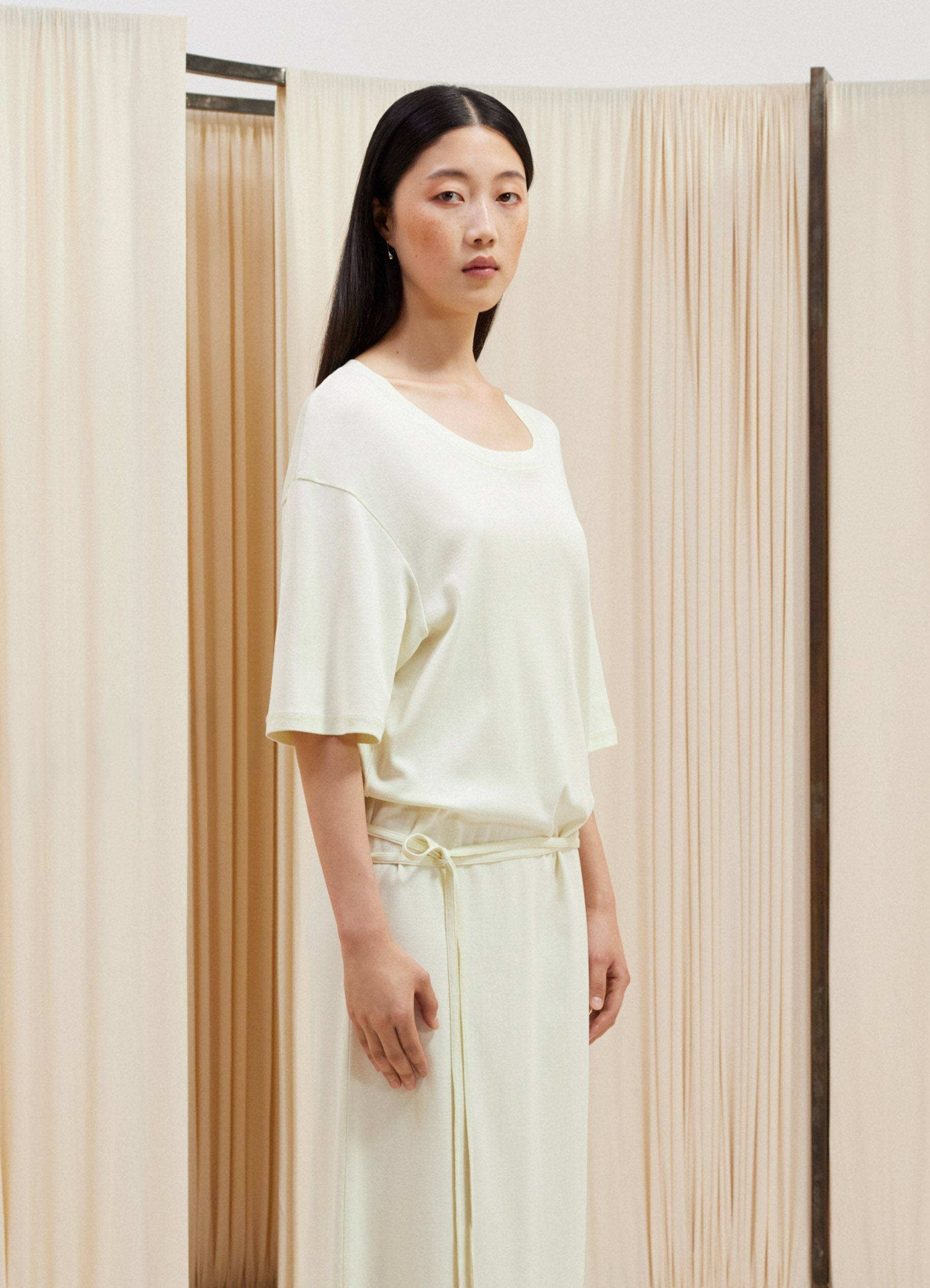 Lemaire BELTED RIB T-SHIRT DRESS | REVERSIBLE