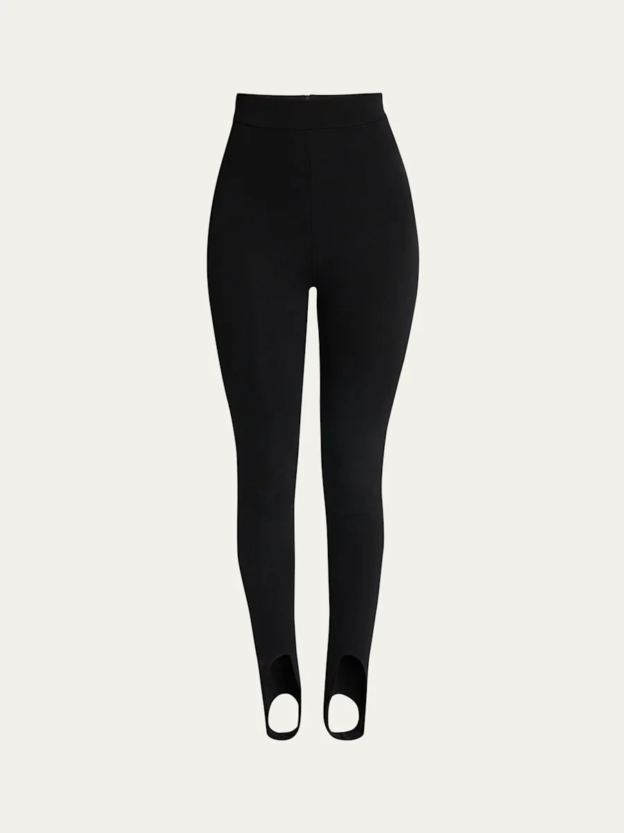 Zipped Jersey Stirrup Leggings - 1