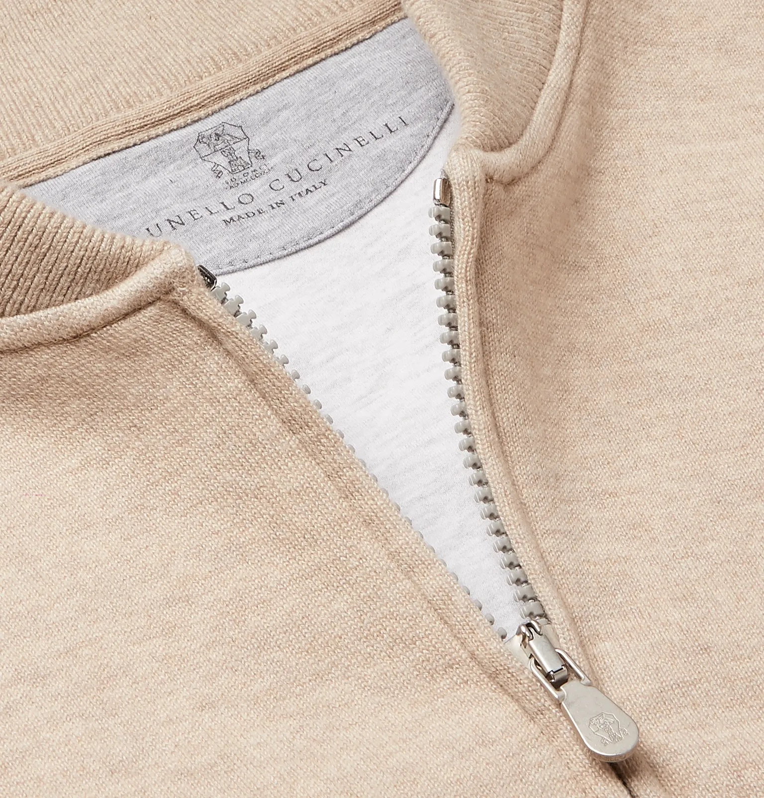 Mélange Cashmere and Cotton-Blend Zip-Up Sweatshirt - 6