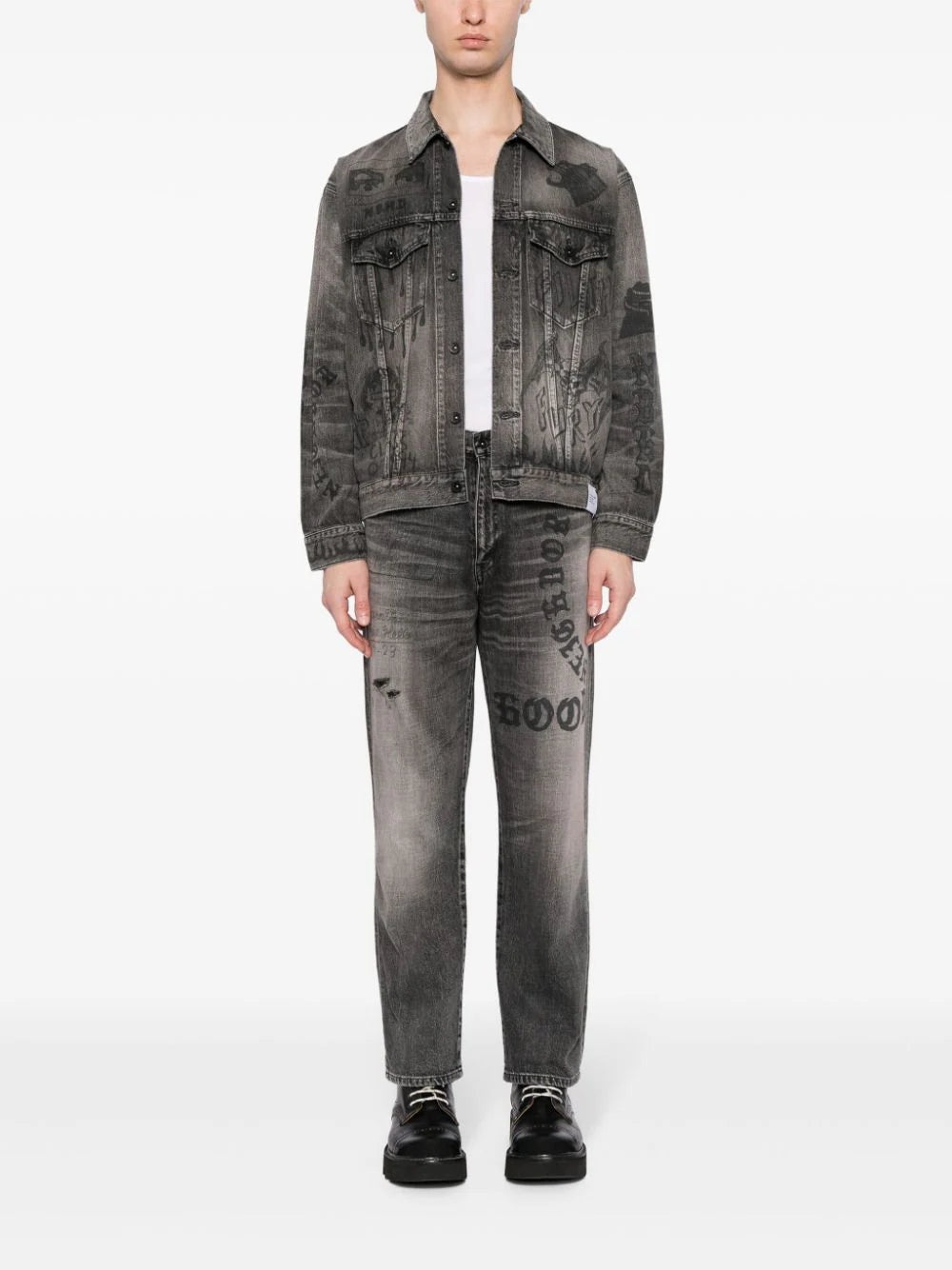 GRAPHIC-PRINT STRAIGHT-LEG JEANS - 2