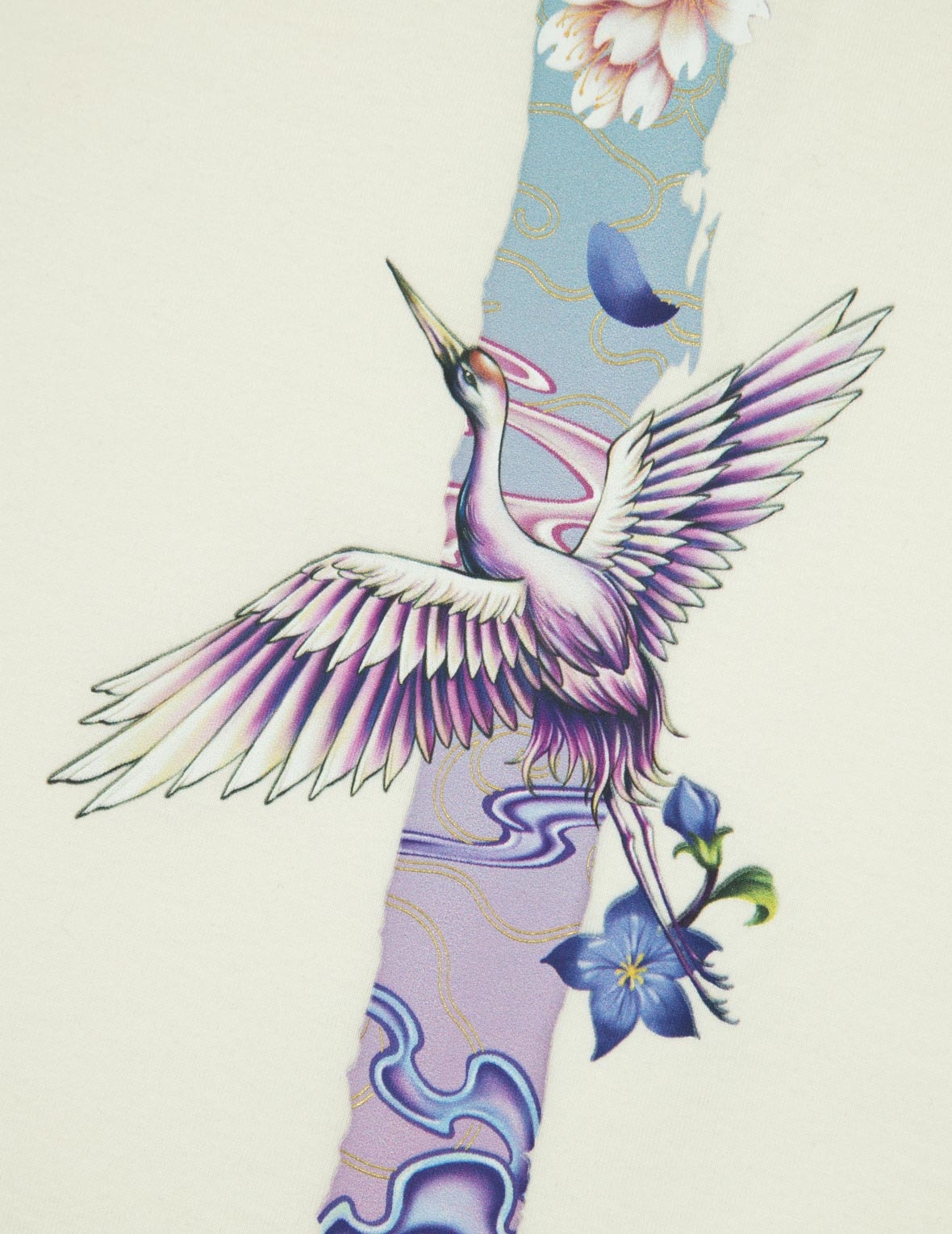 CRANES AND WISTERIA DAICOCK BOYFRIEND T-SHIRT - 7