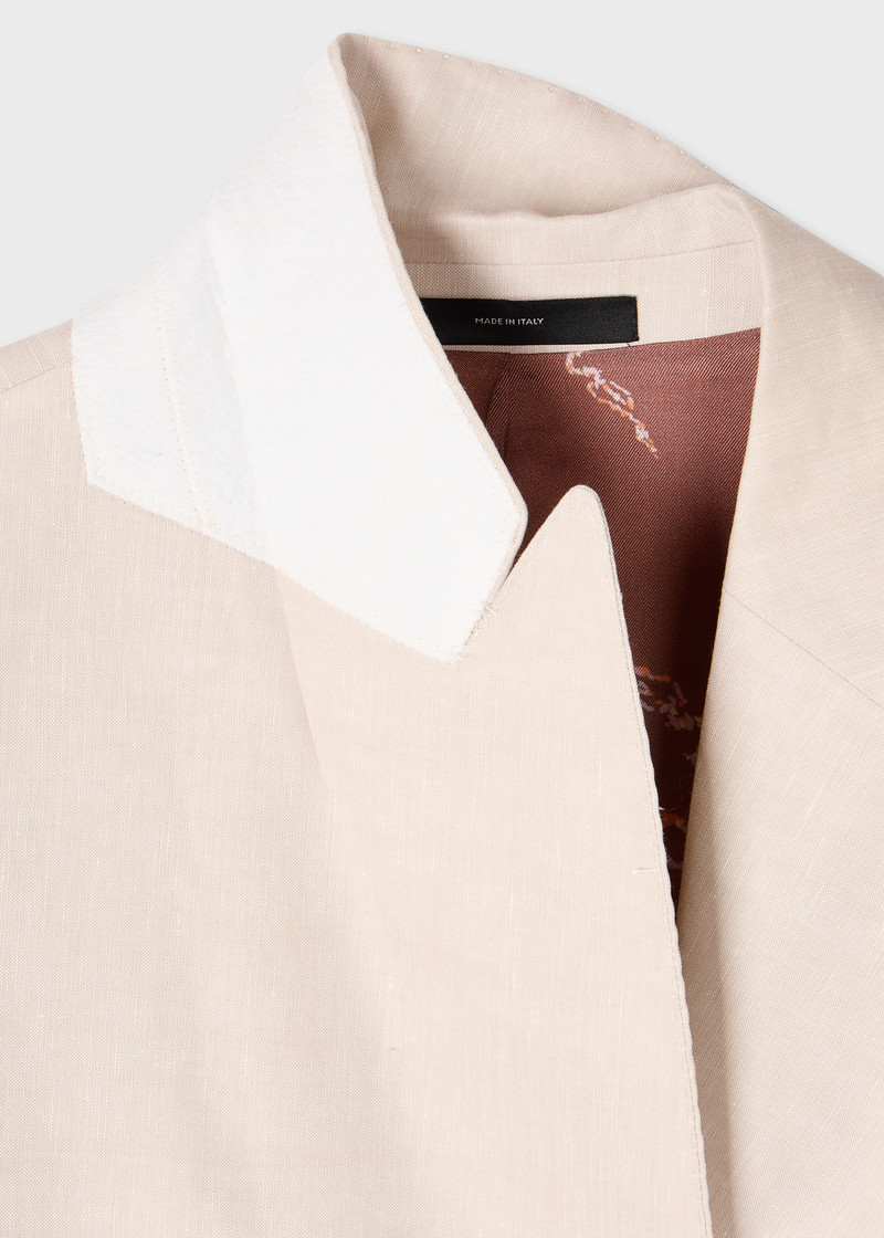 Paul Smith Women's Ivory Linen-Wool Blend Patch Pocket Blazer outlook