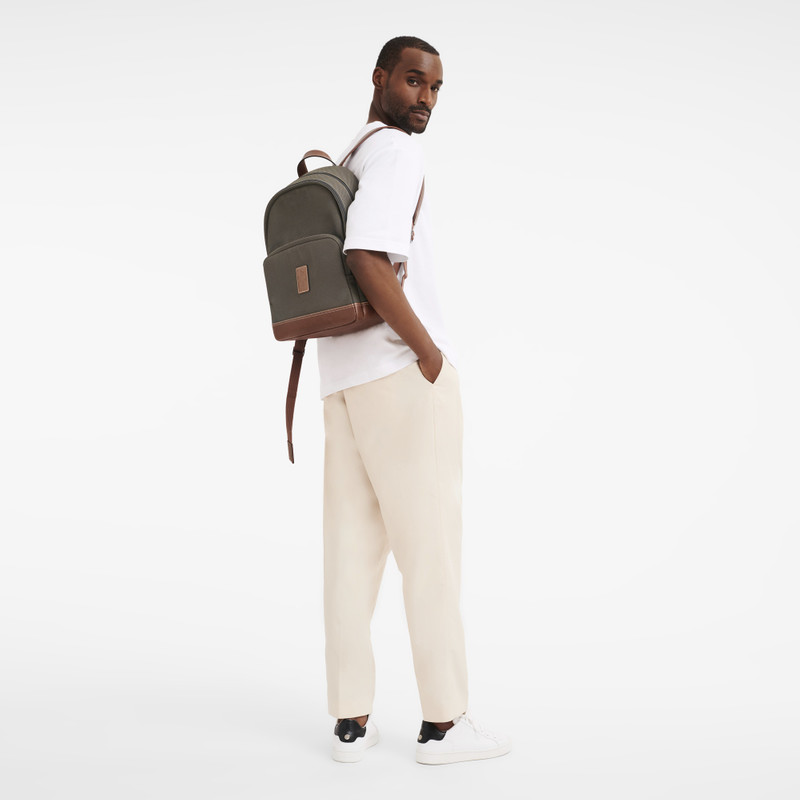 Longchamp Boxford Backpack Brown - Canvas outlook