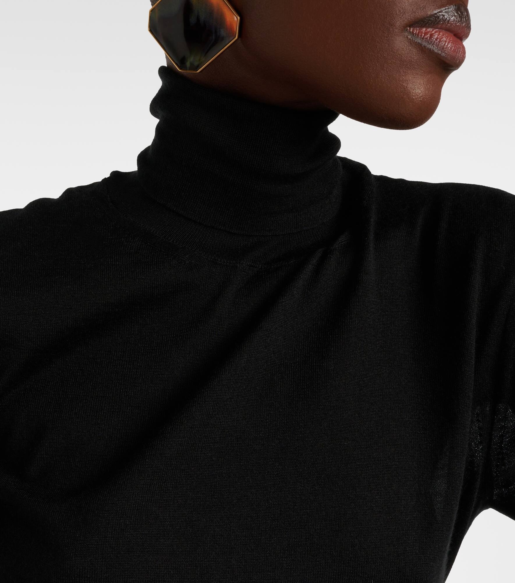 Cashmere and silk turtleneck top - 4