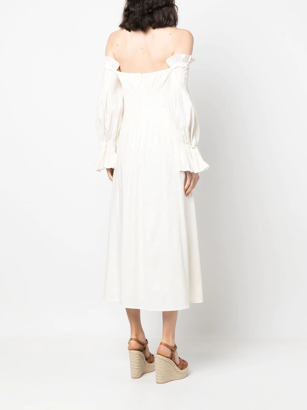 cold-shoulder ruffle-sleeve dress - 4