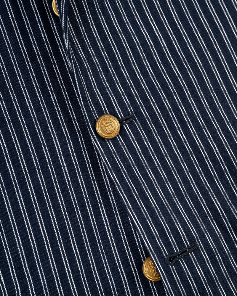 J. PRESS MADE-IN-CANADA NAVY DOUBLE STRIPE COTTON/LINEN BLAZER outlook