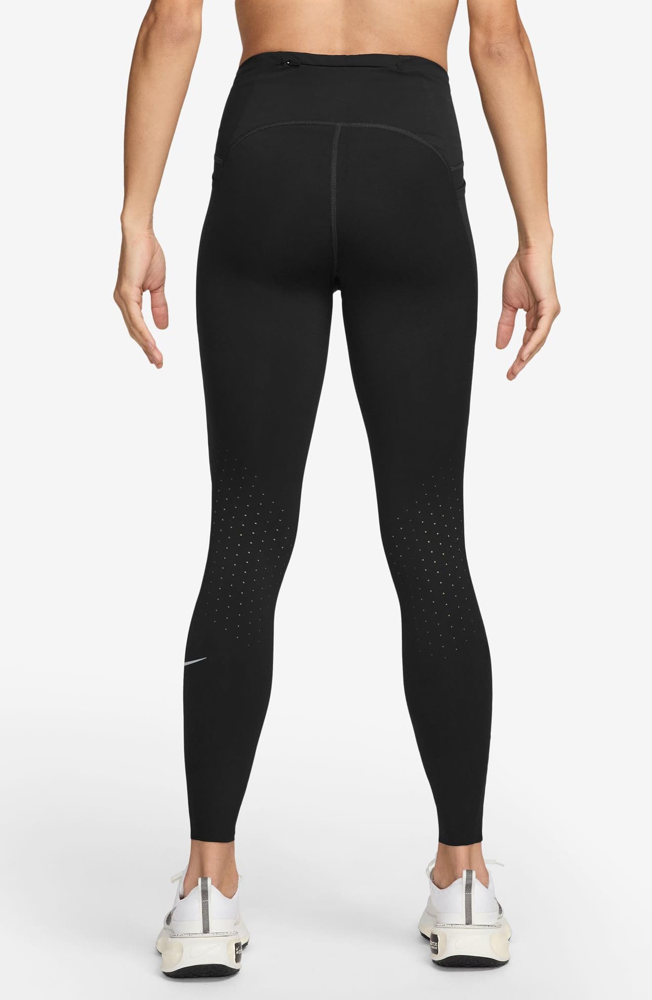 Nike Swift High-Waisted Pocket 7/8 Running Leggings in 010 Black/reflective Silv at Nordstrom - 2