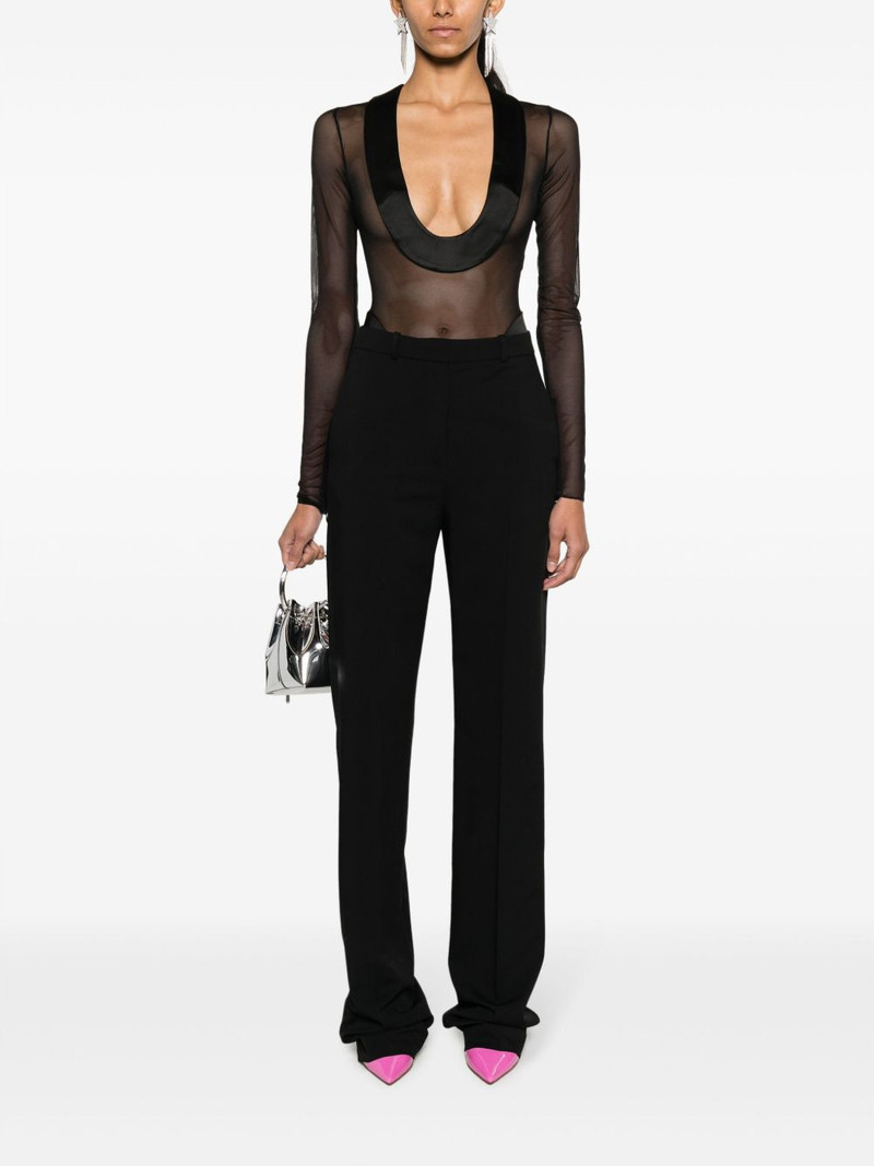 LaQuan Smith satin-trim bodysuit outlook