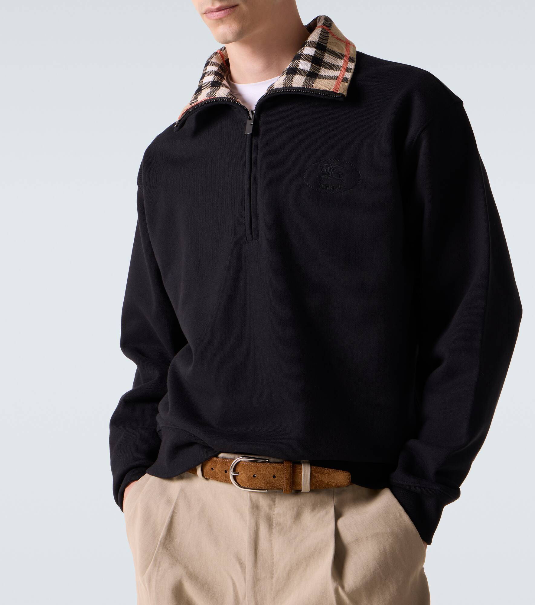 Burberry Check cotton jersey half-zip sweatshirt - 5