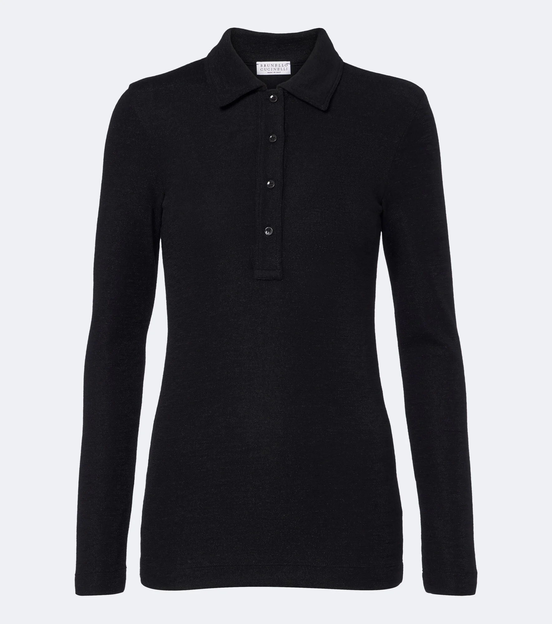 Wool-blend polo sweater - 1