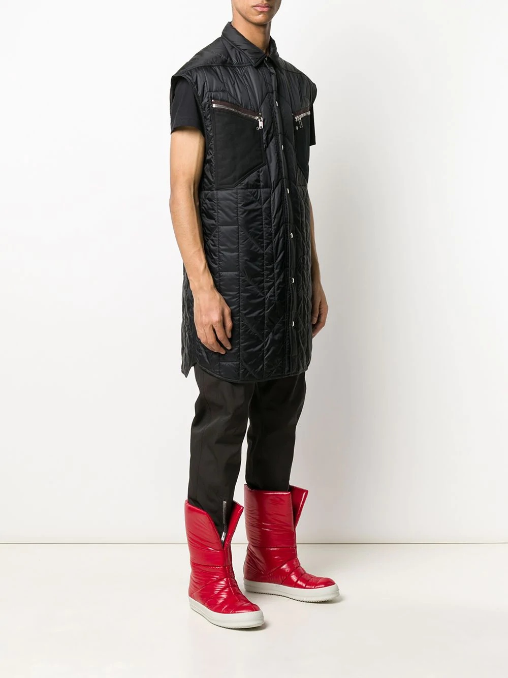 quilted design gilet - 3