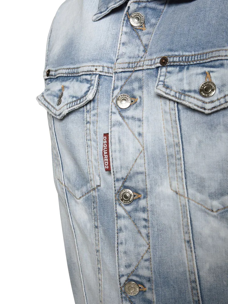 STRETCH COTTON DENIM VEST - 4