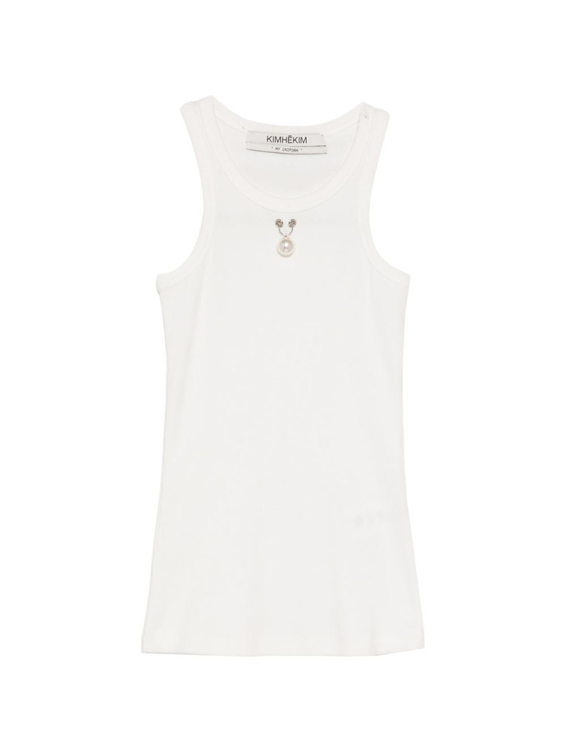 faux-pearl embellished vest 1