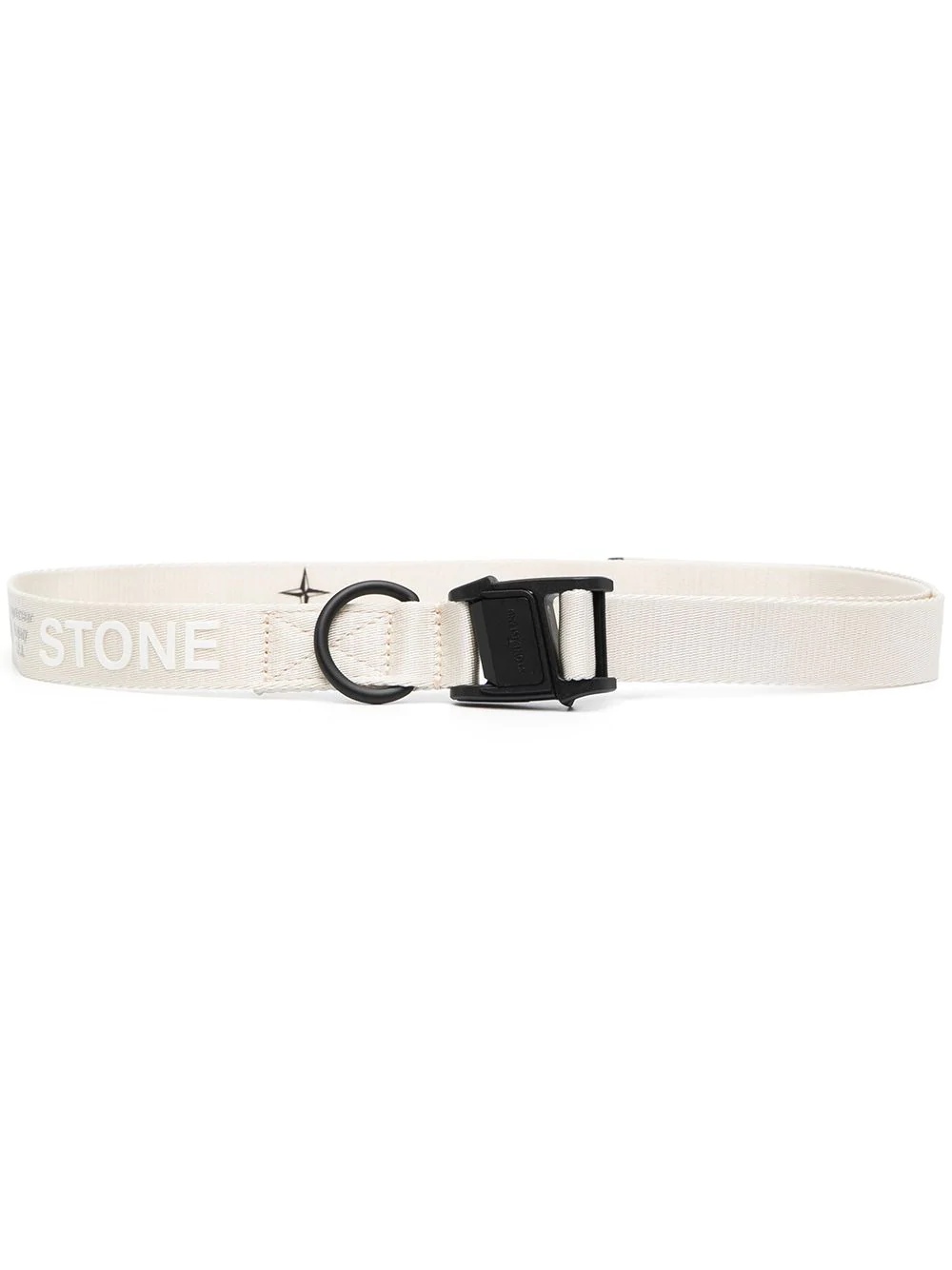 logo-print buckled belt - 1