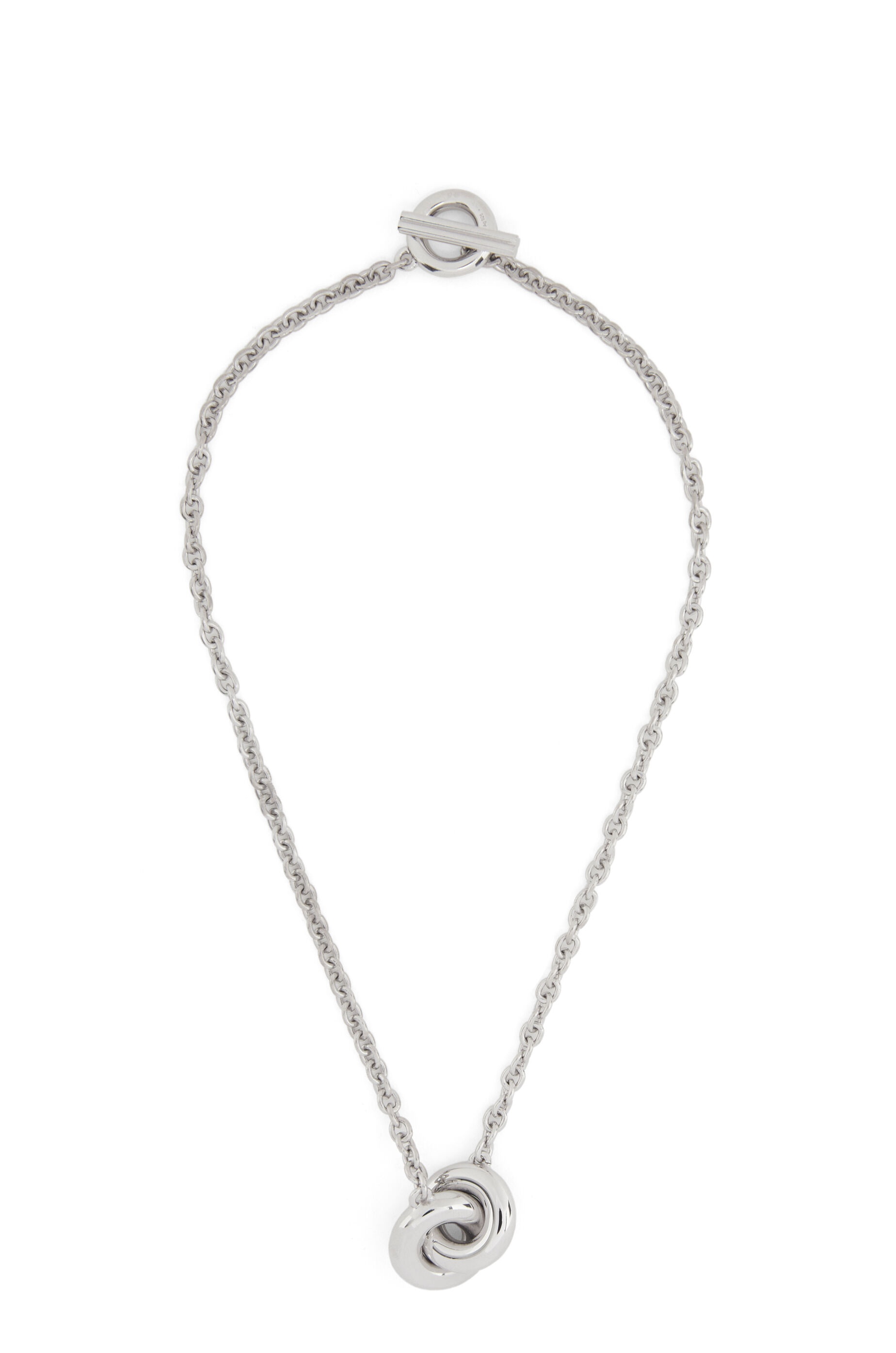 Donut single link necklace in sterling silver - 1