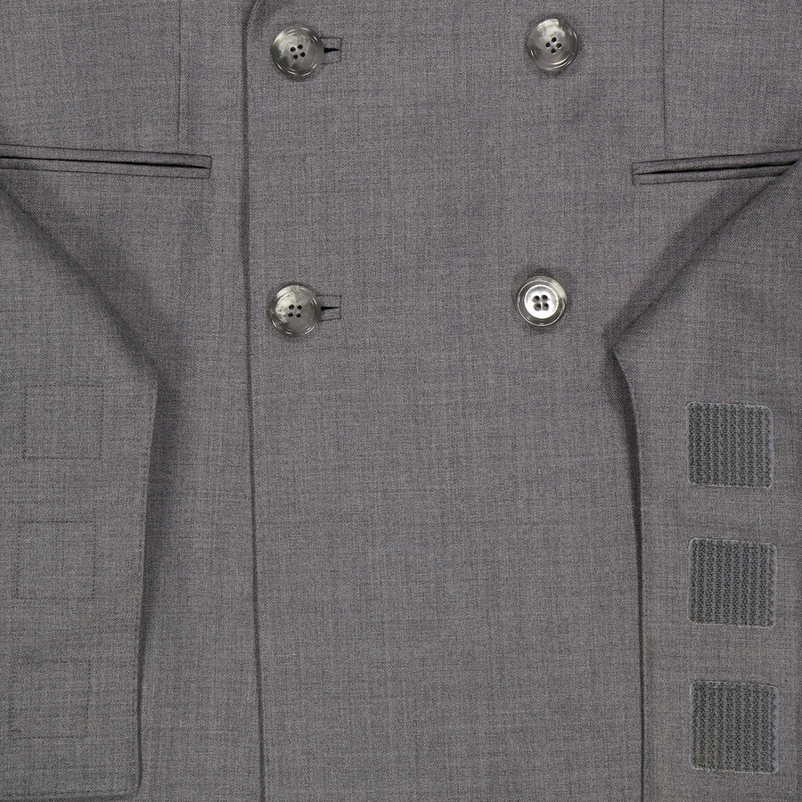 Burberry Charcoal Grey English Fit Wool Tailored Jacket With Cargo Belt Detail - 7