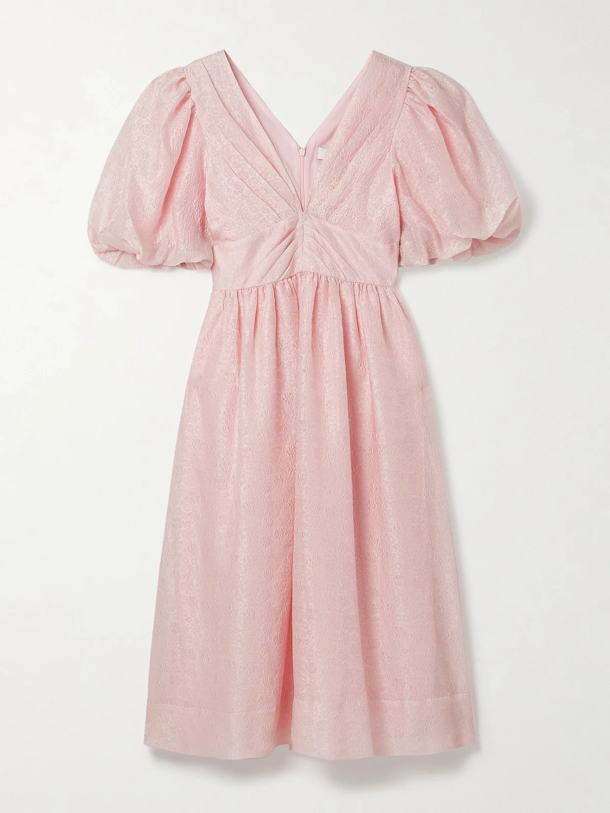 Florence Gathered Cloqué Midi Dress - 1