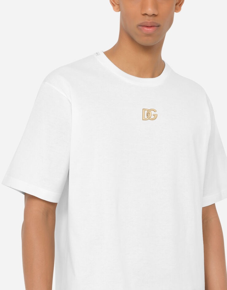 Cotton T-shirt with metallic DG logo - 4