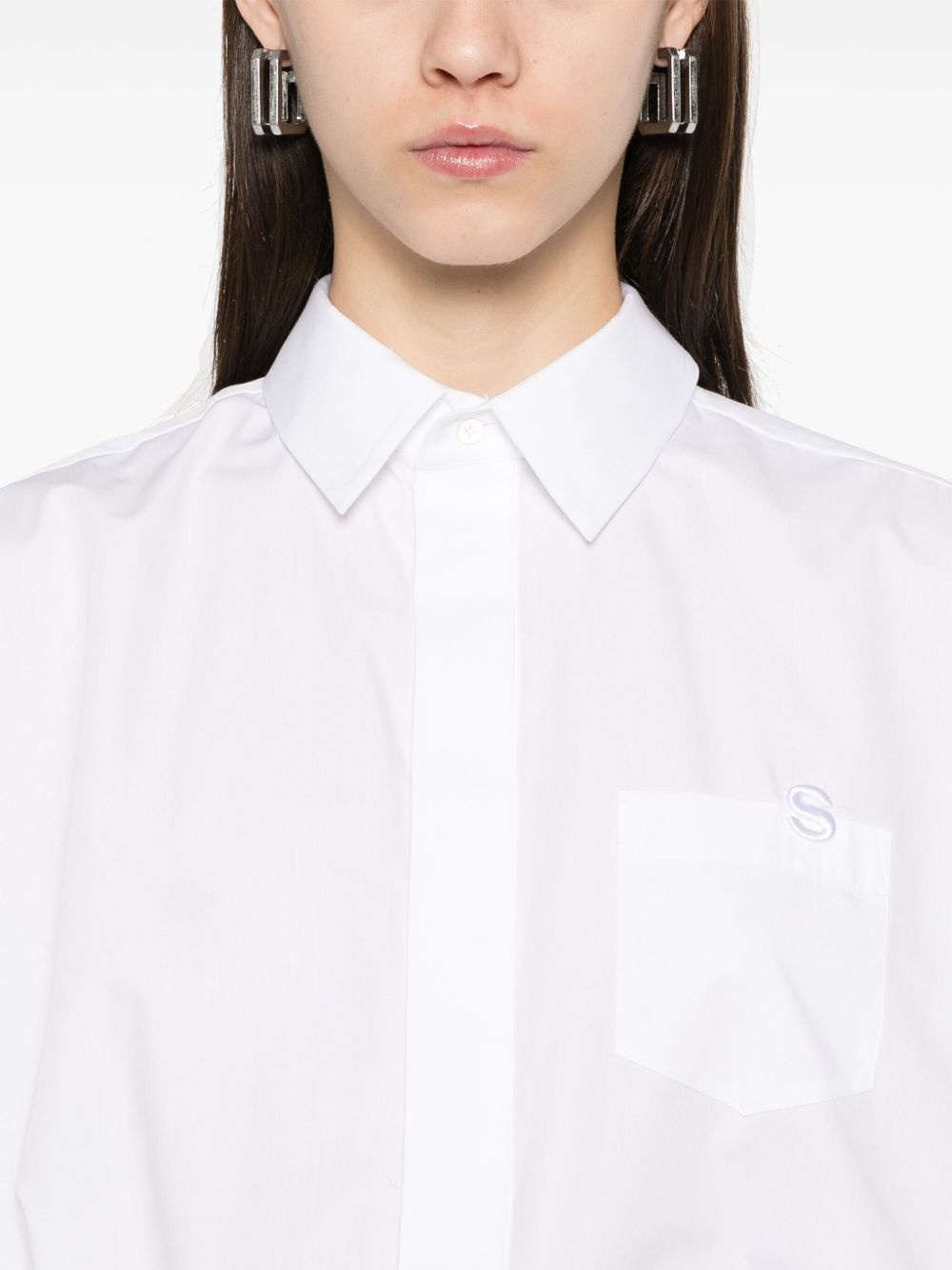logo-embroidered shirt - 5