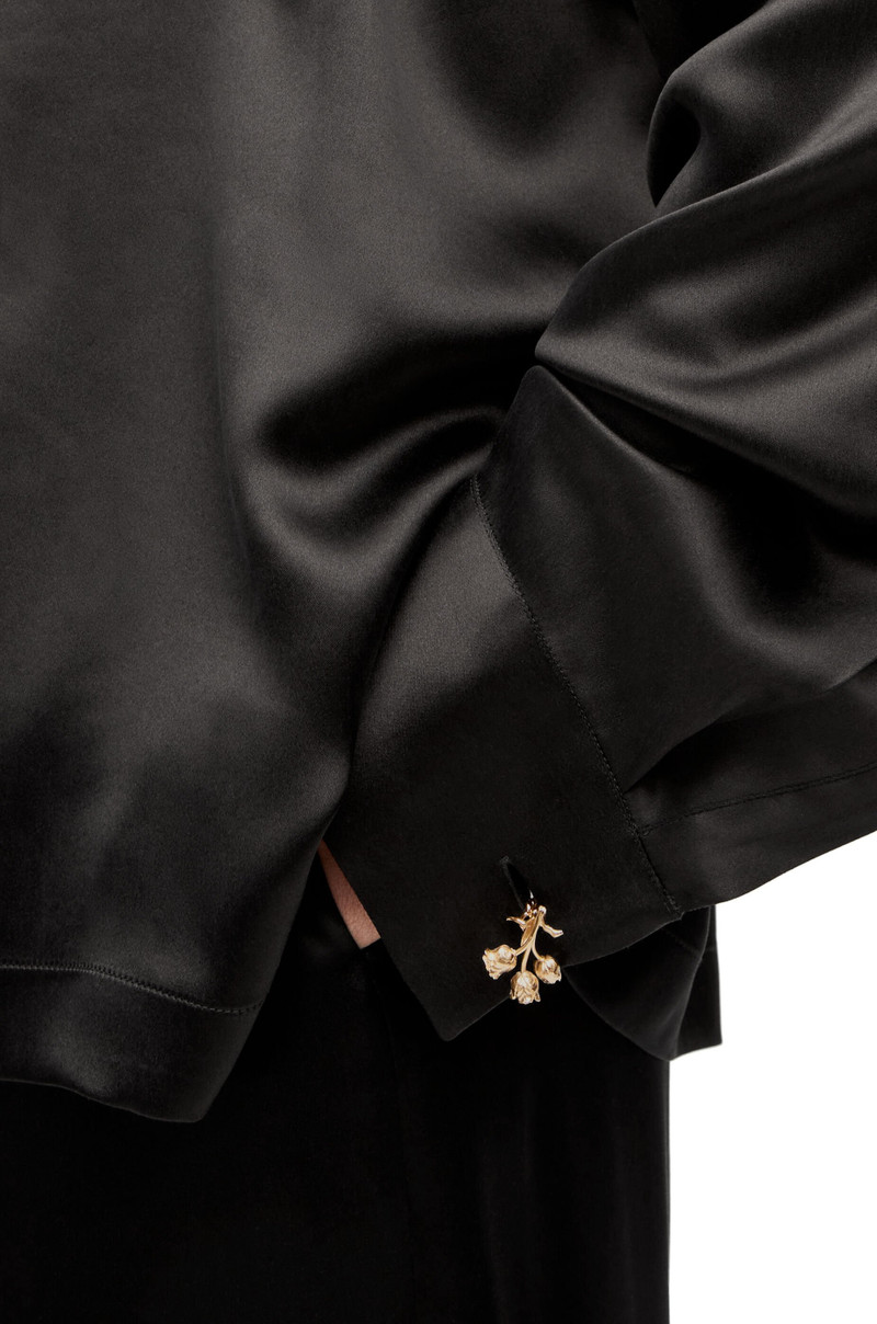 Loewe Anagram pyjama blouse in silk satin outlook