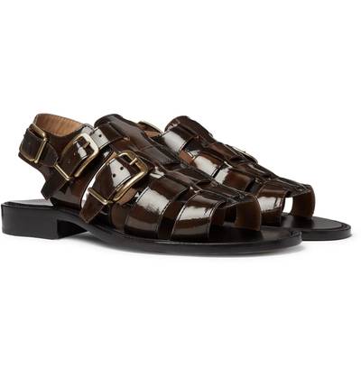 Dries Van Noten Woven Patent-Leather Sandals outlook