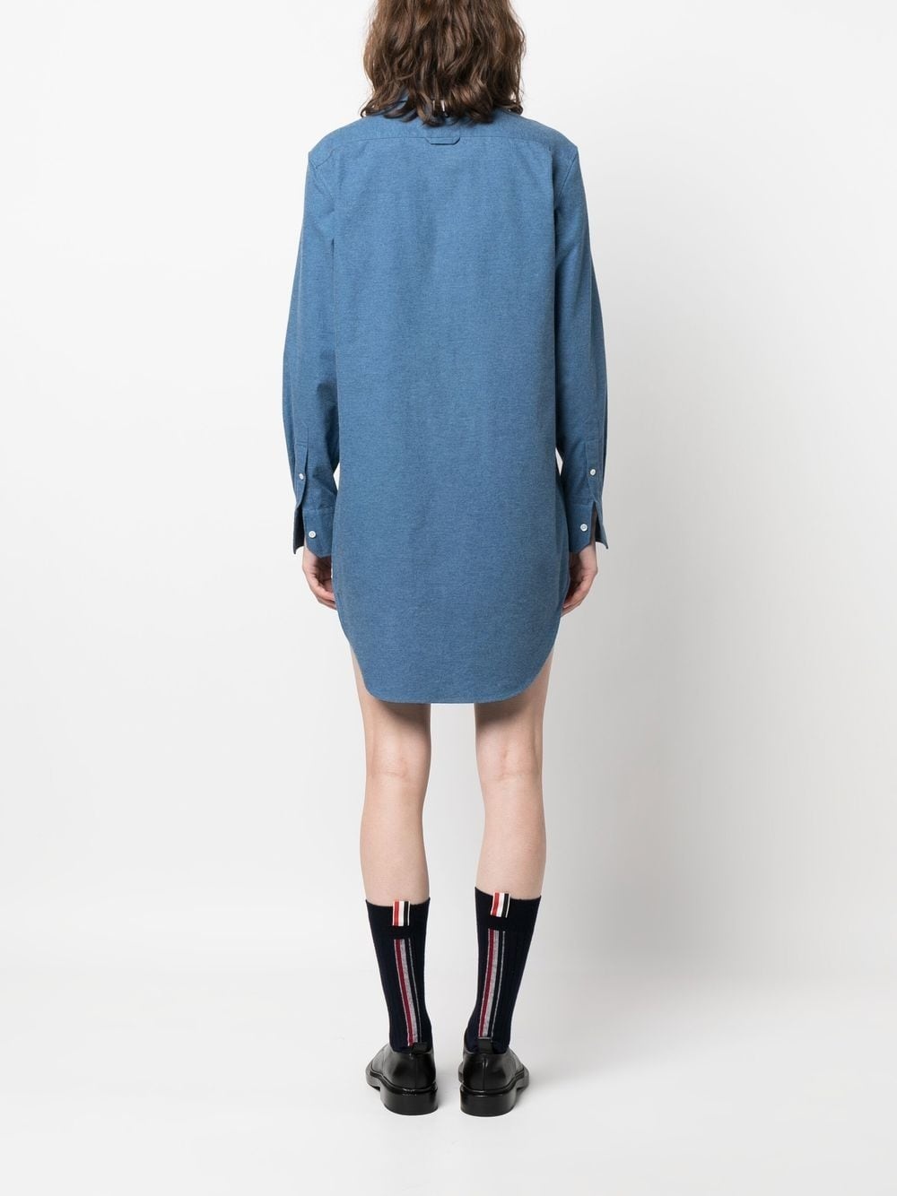 logo-patch shirt dress - 4