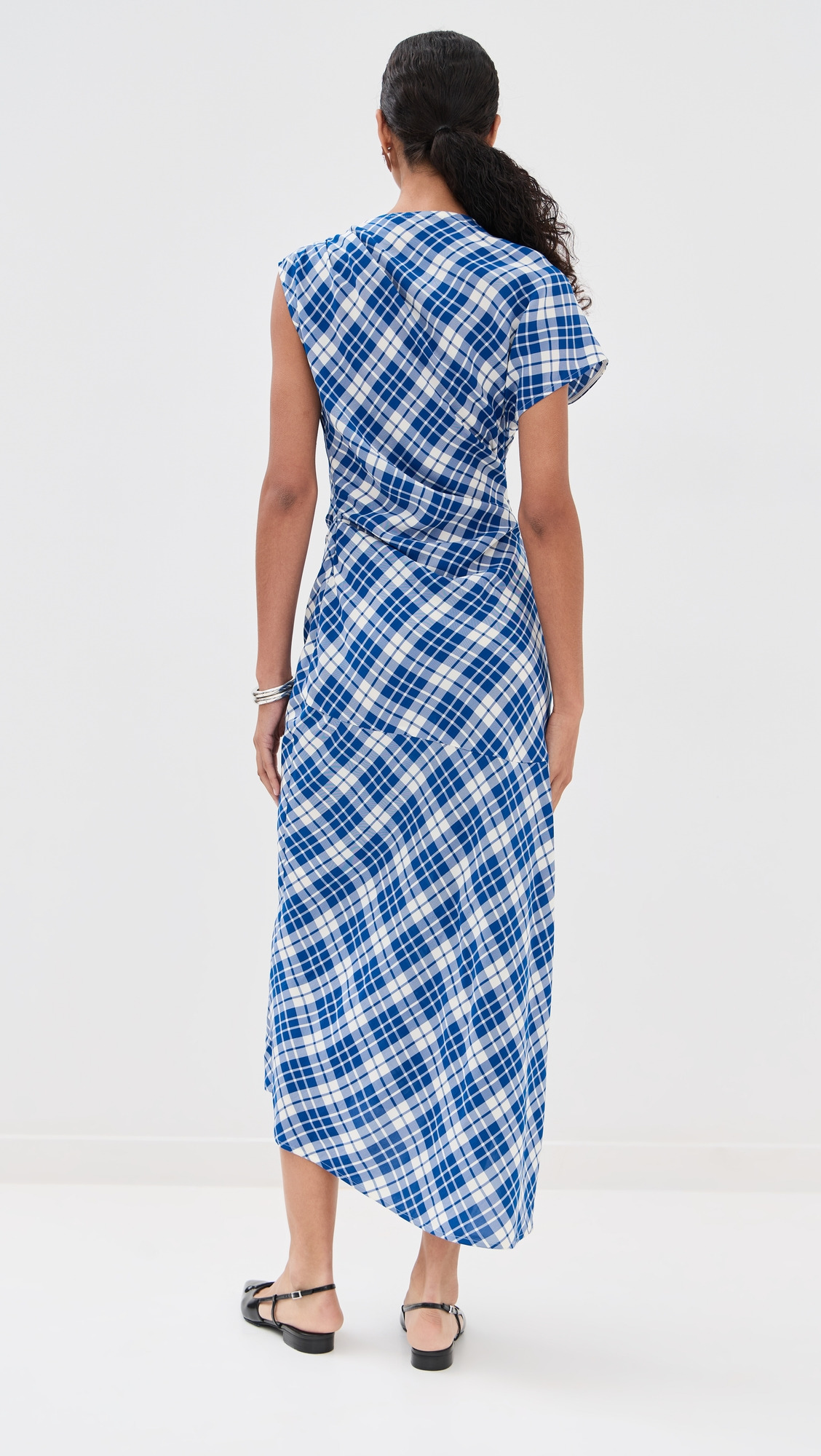 Hallie Dress In Crinkled Plaid - 2