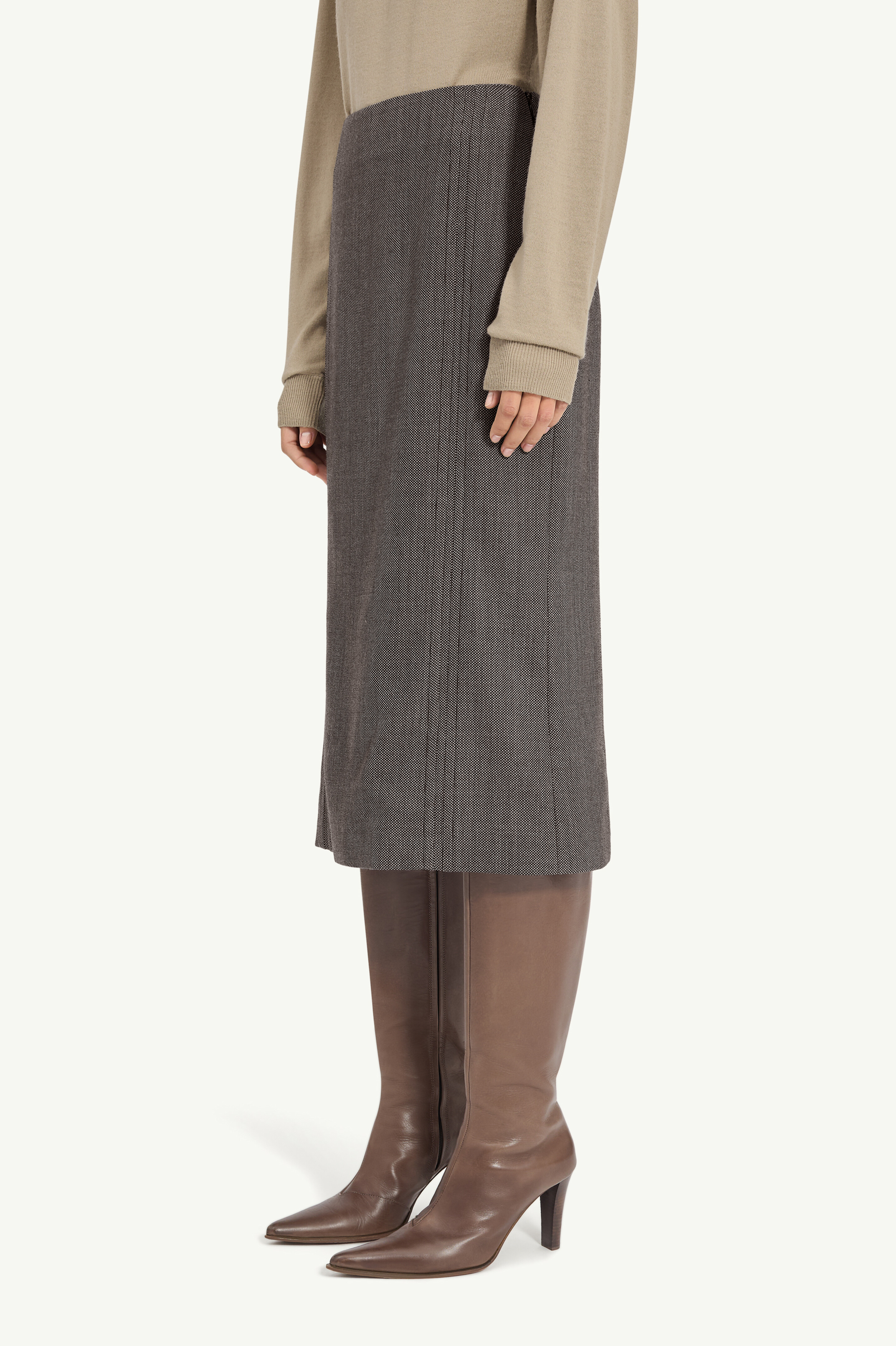 Light tweed midi skirt - 5