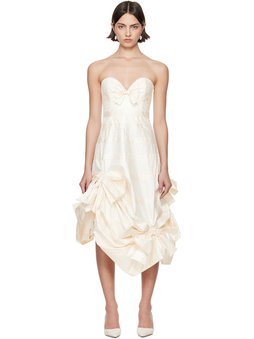 SSENSE Exclusive Bridal Capsule Beatrice Strapless Midi Dress - 1