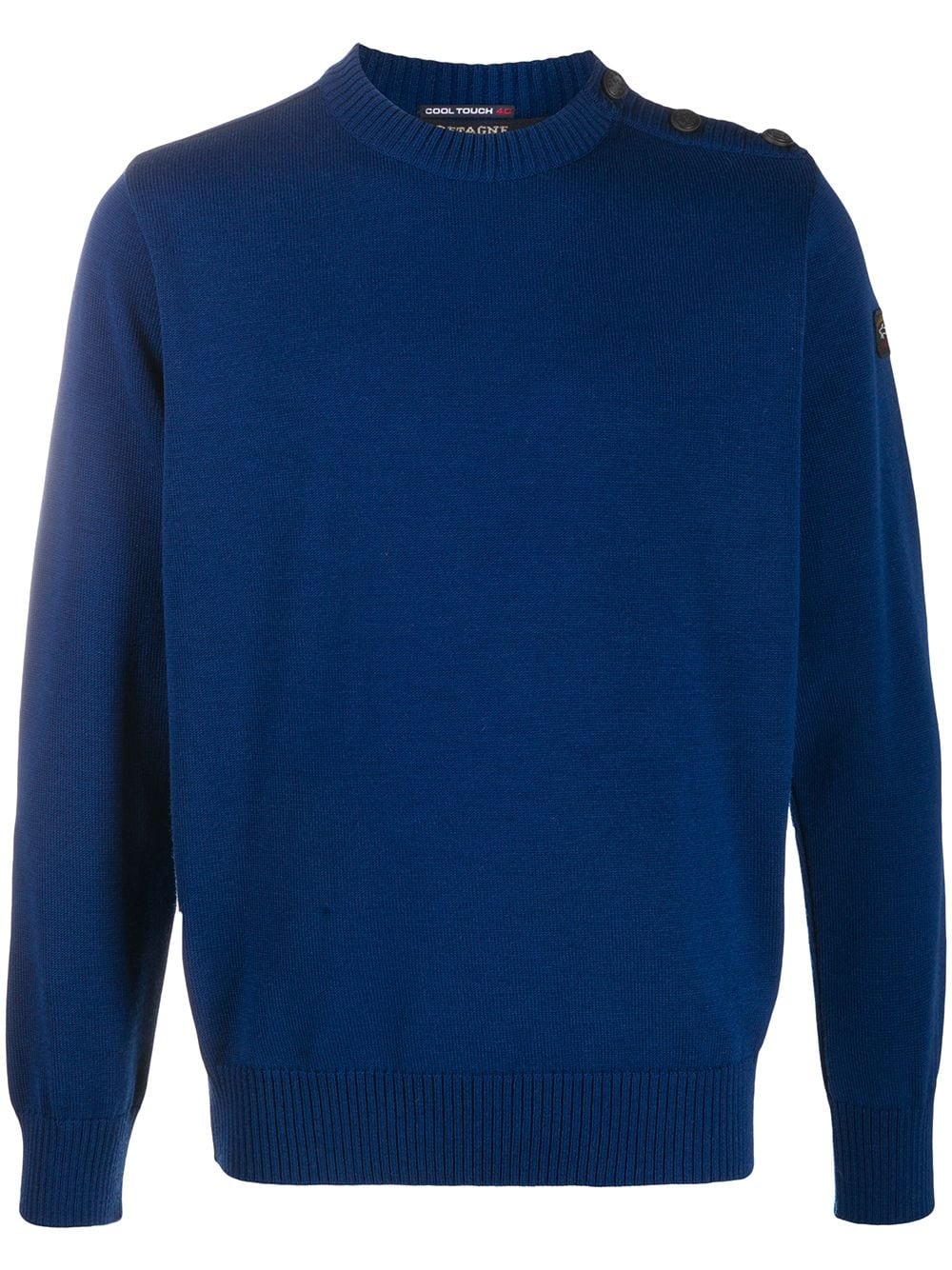 crew neck ribbed knit jumper - 1