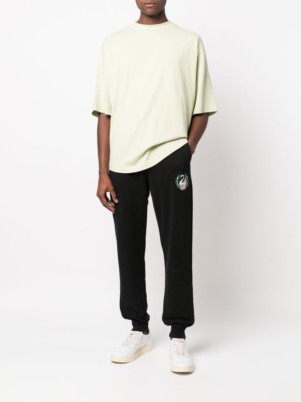 logo-embroidered organic cotton track pants - 2