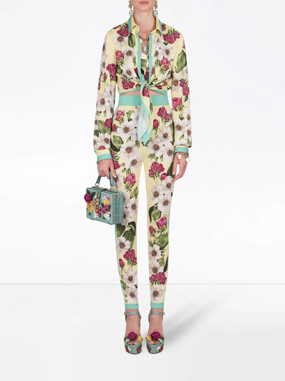 Dolce & Gabbana floral-print tie front shirt outlook