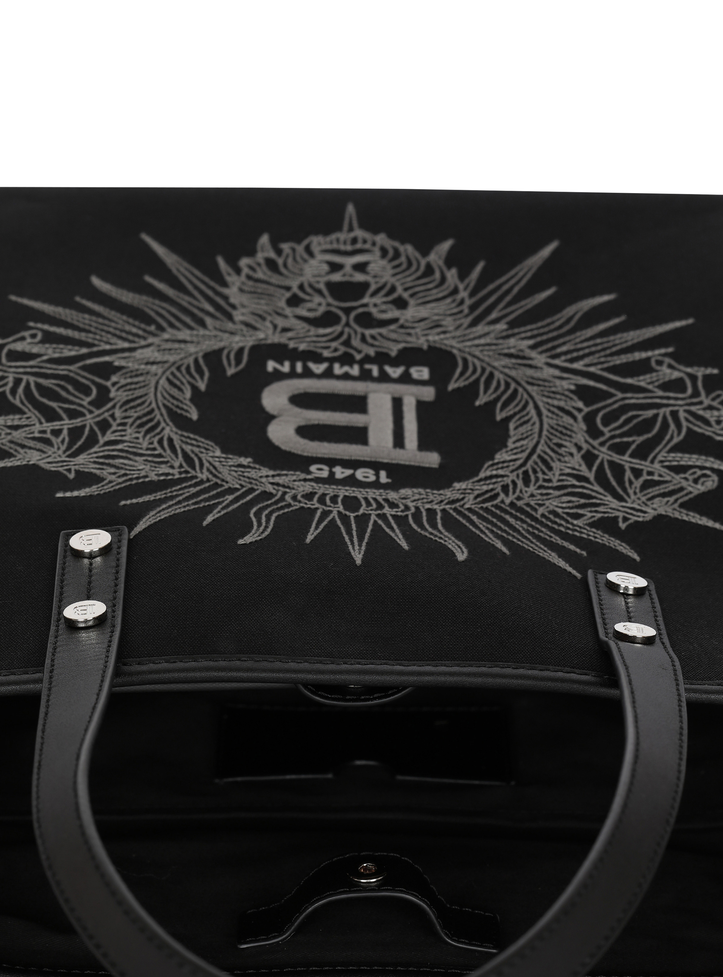 Balmain Varsity monogrammed canvas and leather tote bag - 5