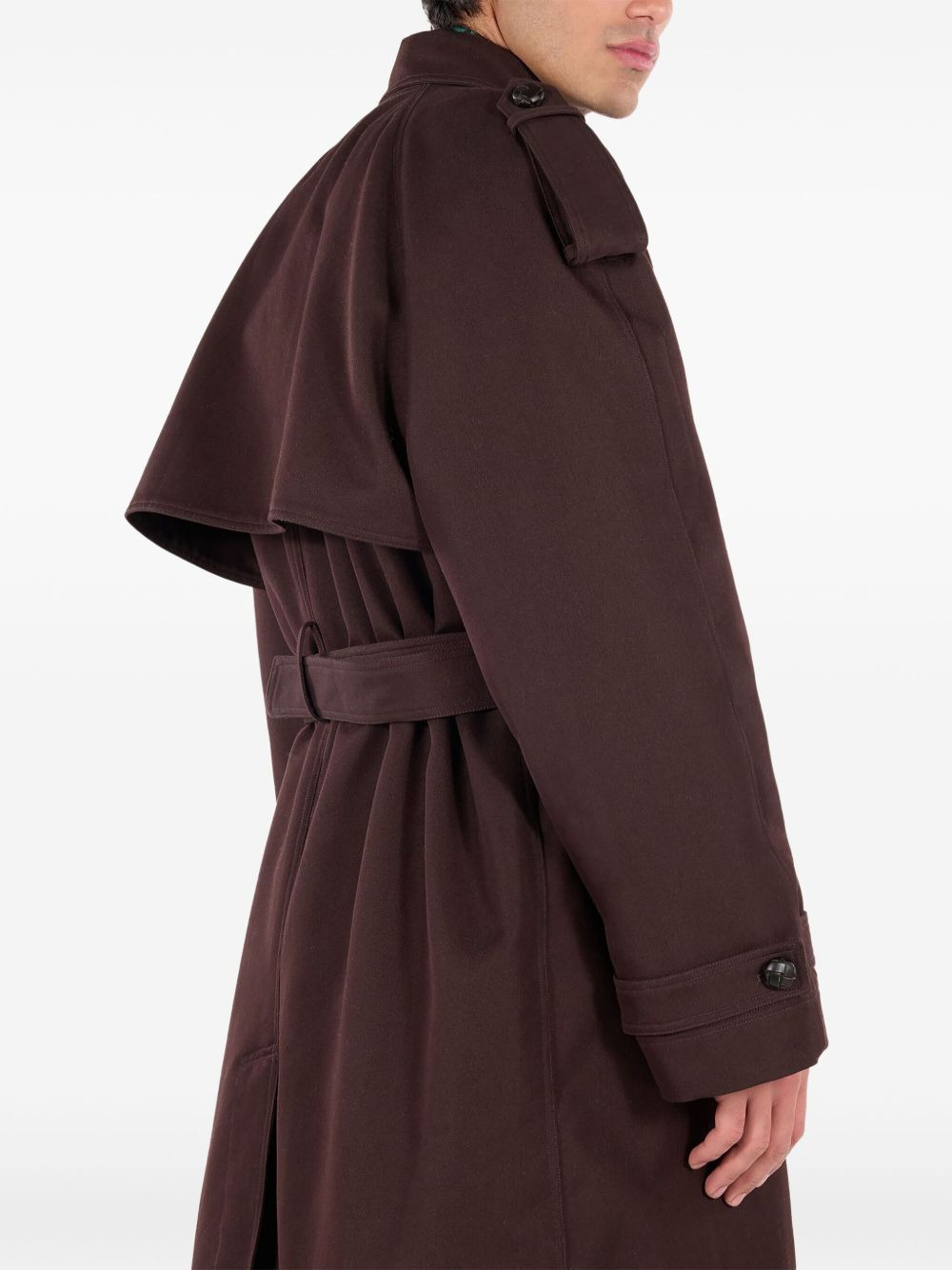 double-breasted shearling-lined trench coat - 5