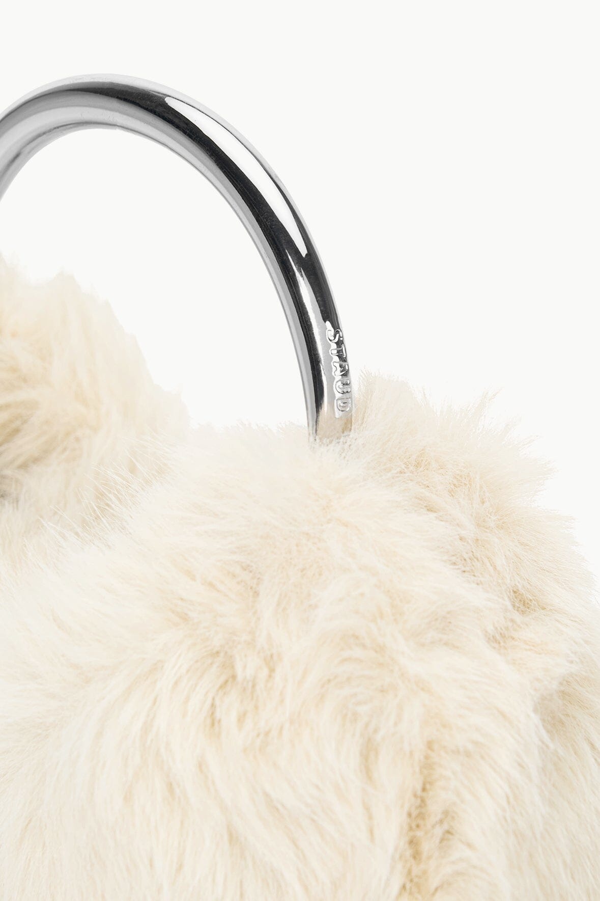 STAUD ROMEO FAUX FUR BAG CREAM - 5