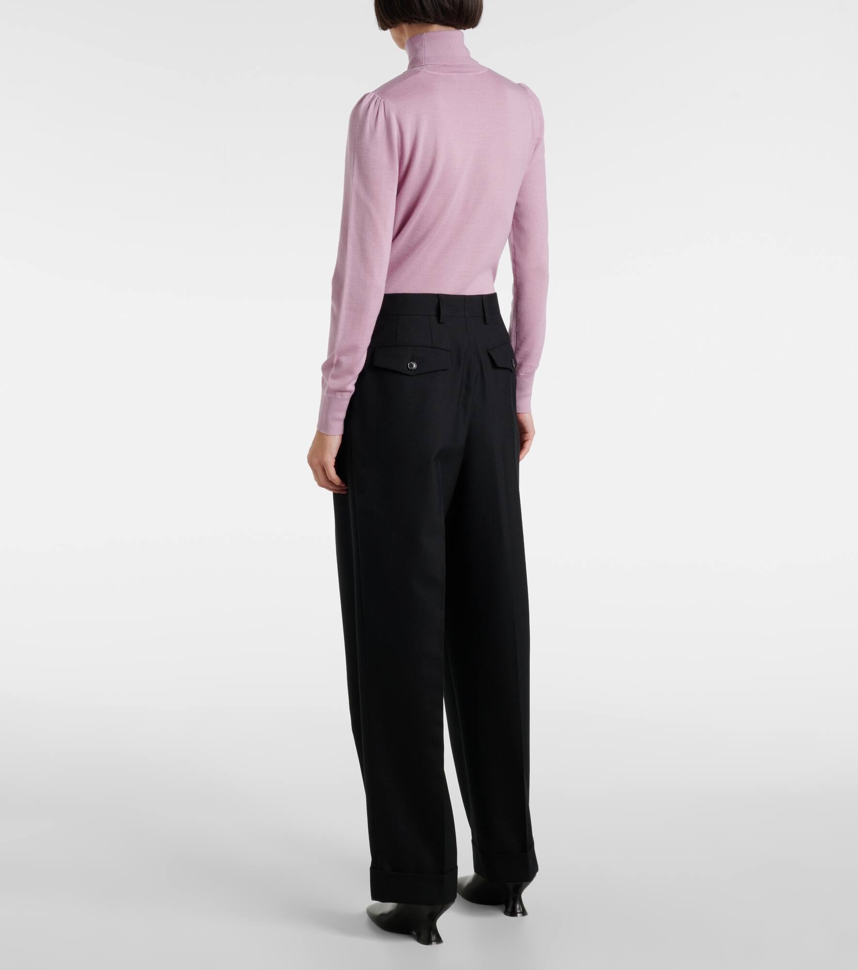 High-rise wool wide-leg pants - 3