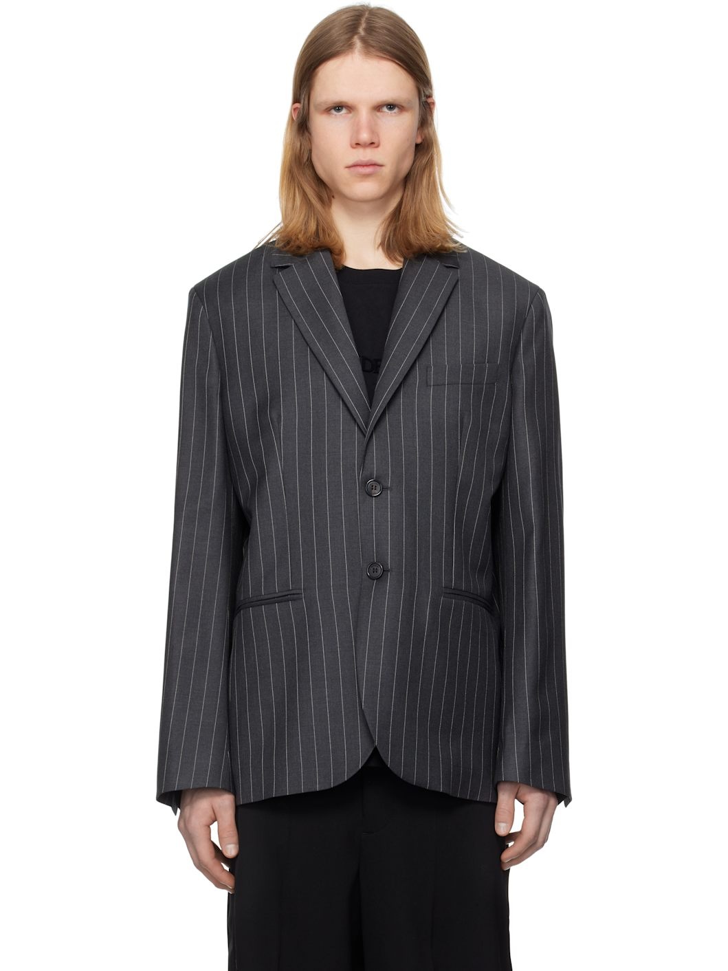 Gray Tailored Blazer - 1