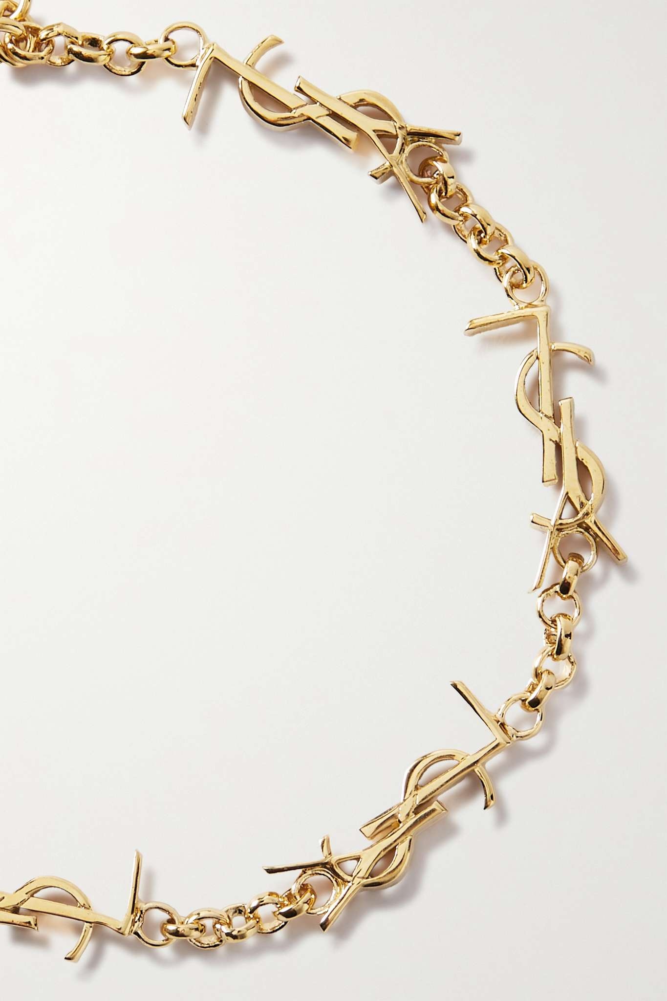 SAINT LAURENT Cassandre gold-tone bracelet | netaporter