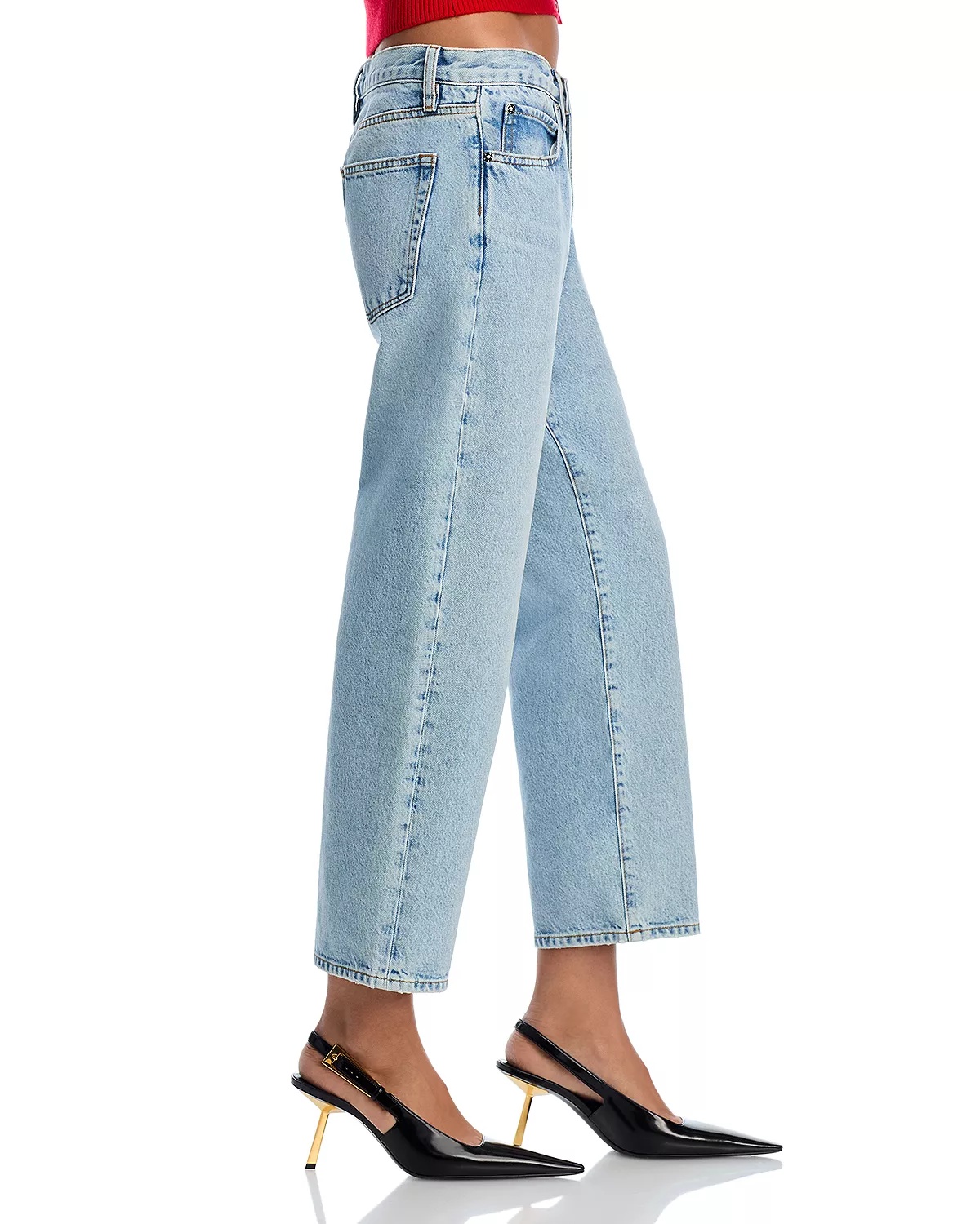 The Hang High Rise Ankle Straight Jeans in Johanna - 4