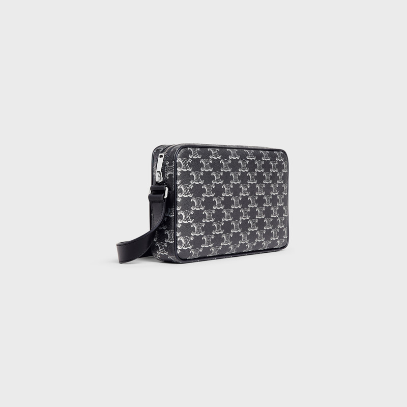 CELINE Medium Messenger Bag in TRIOMPHE CANVAS AND CALFSKIN outlook