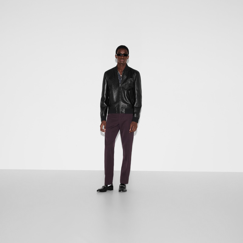 GUCCI Embossed GG leather bomber jacket outlook