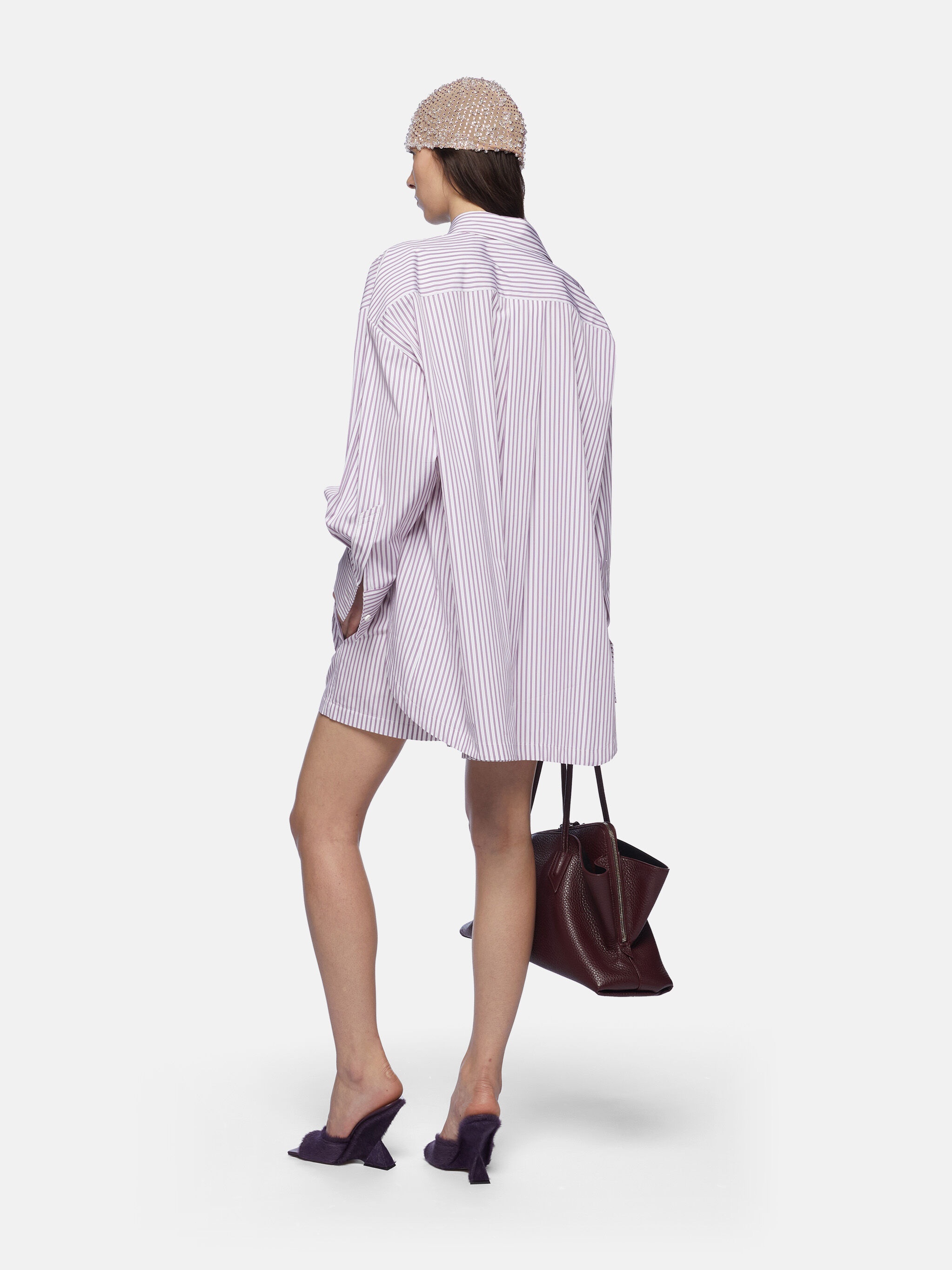 WHITE AND PURPLE SHORT PANTS - 3
