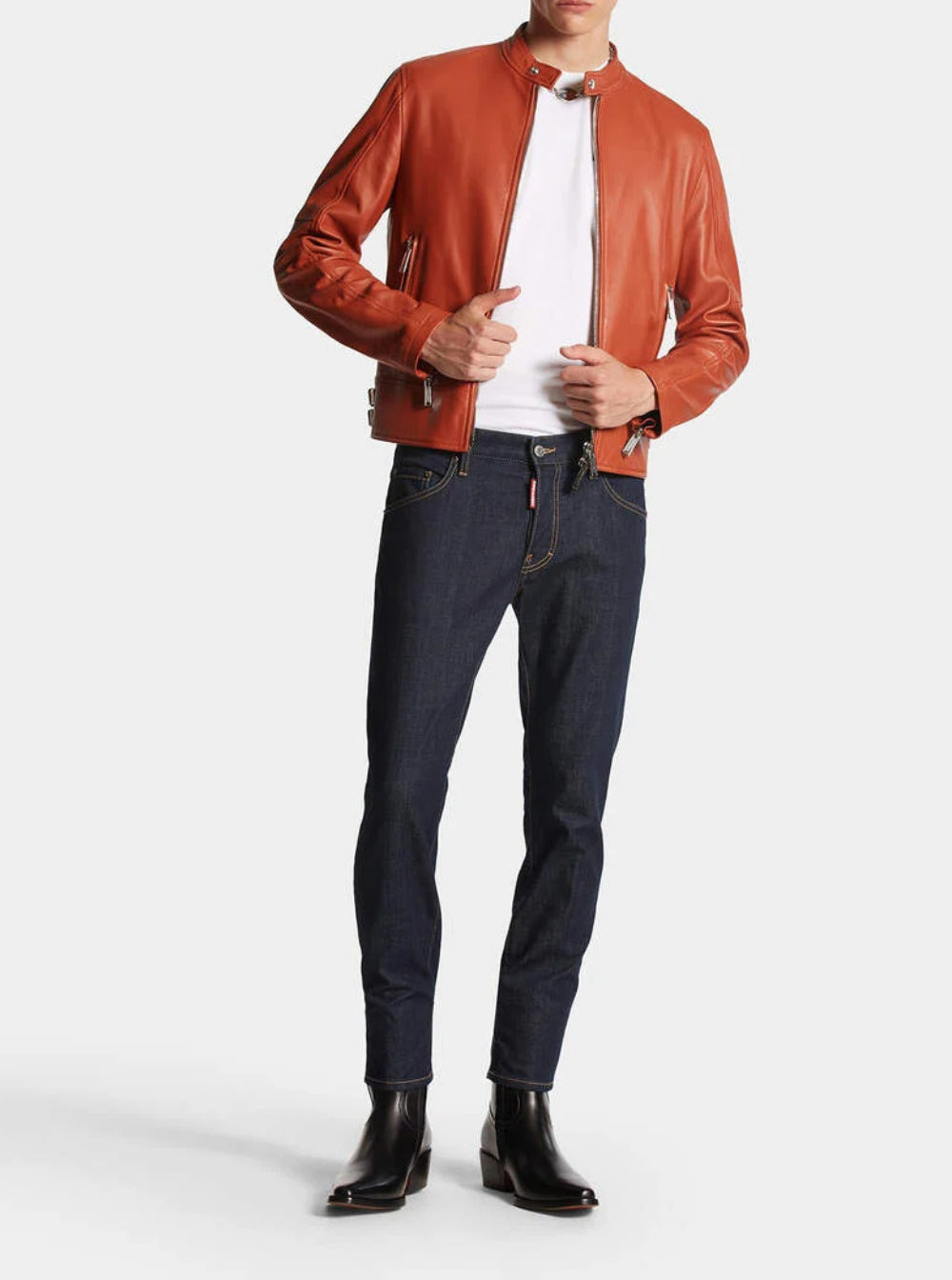 Dsquared2 Men Blue Jeans With Belt Loops And Logo Patch On The Rear In Denim Man - 4