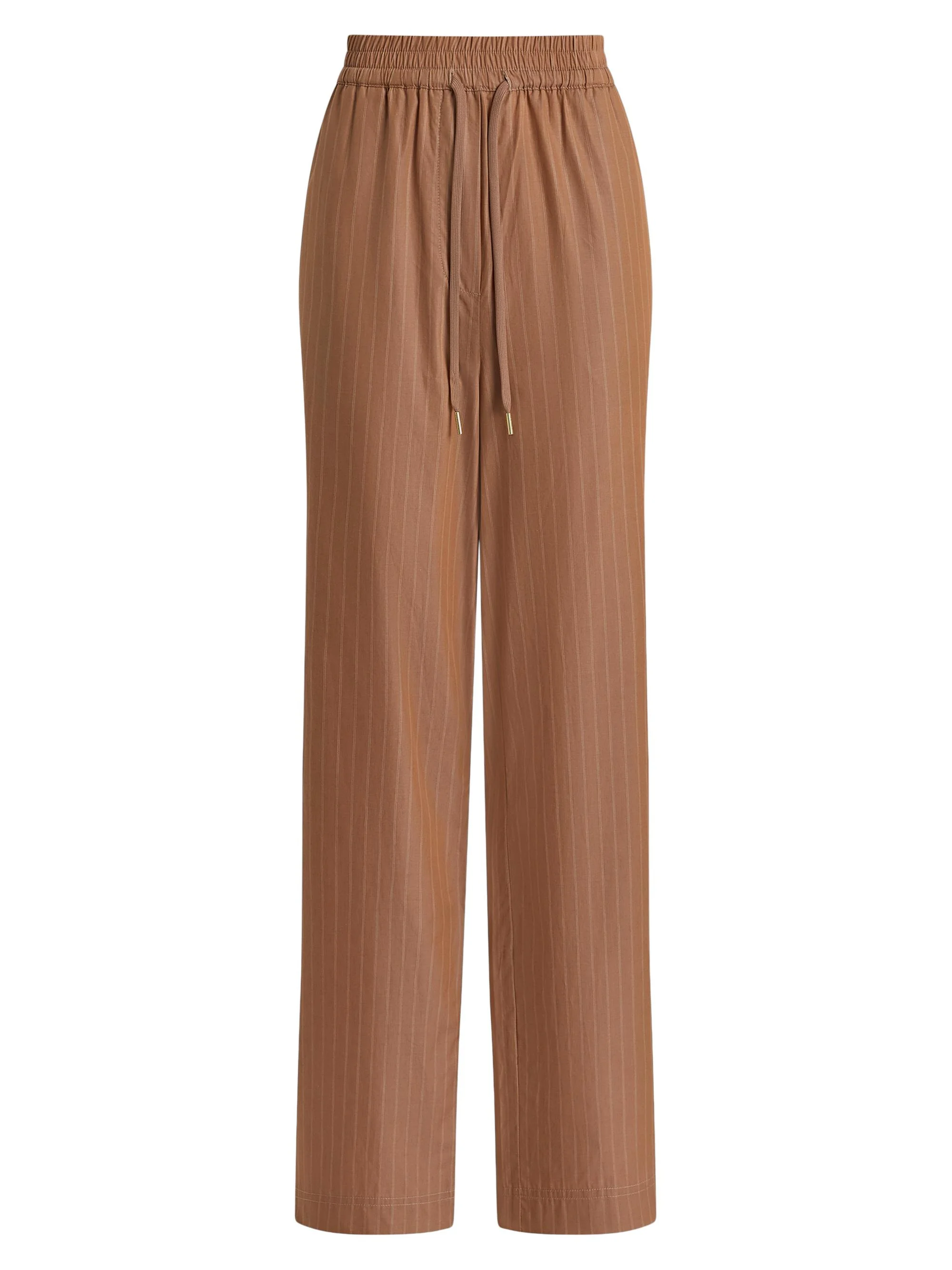 Women's Rowan Striped Cotton High-Rise Straight-Leg Pants - Camel Stripe - 1